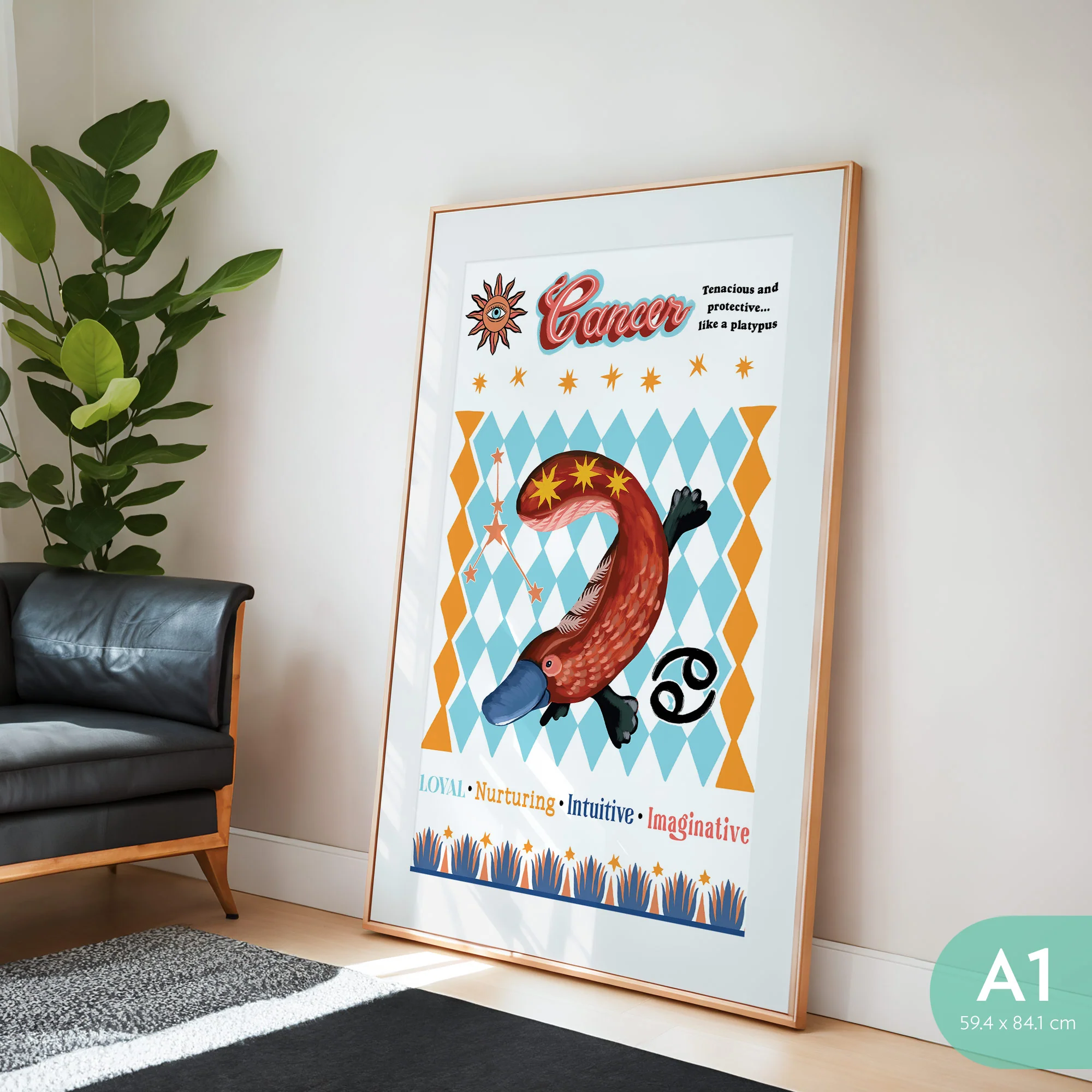 Art Print Aussie Astrology Cancer