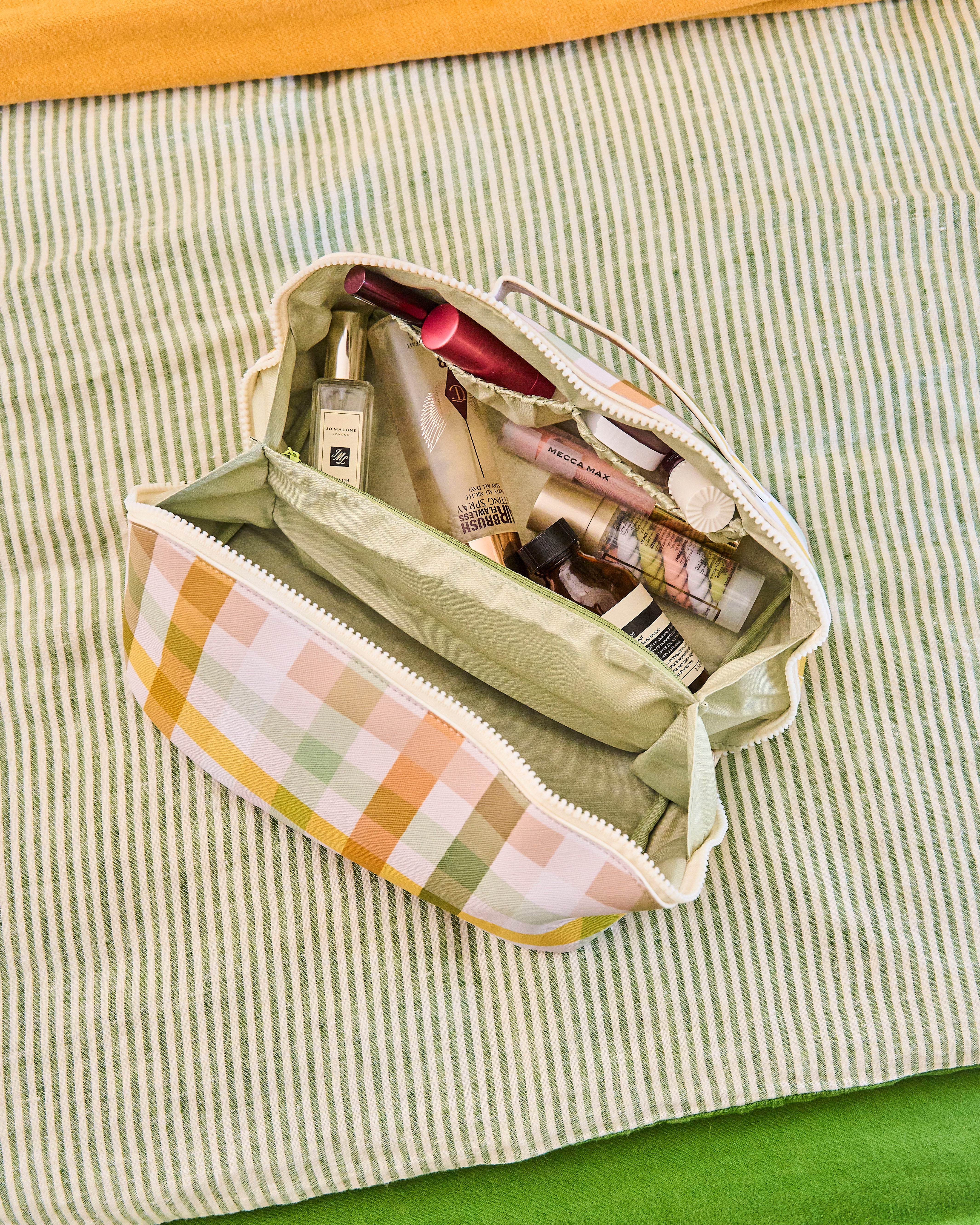 Cosmetic Bag Golden Hour Checked - Image 2