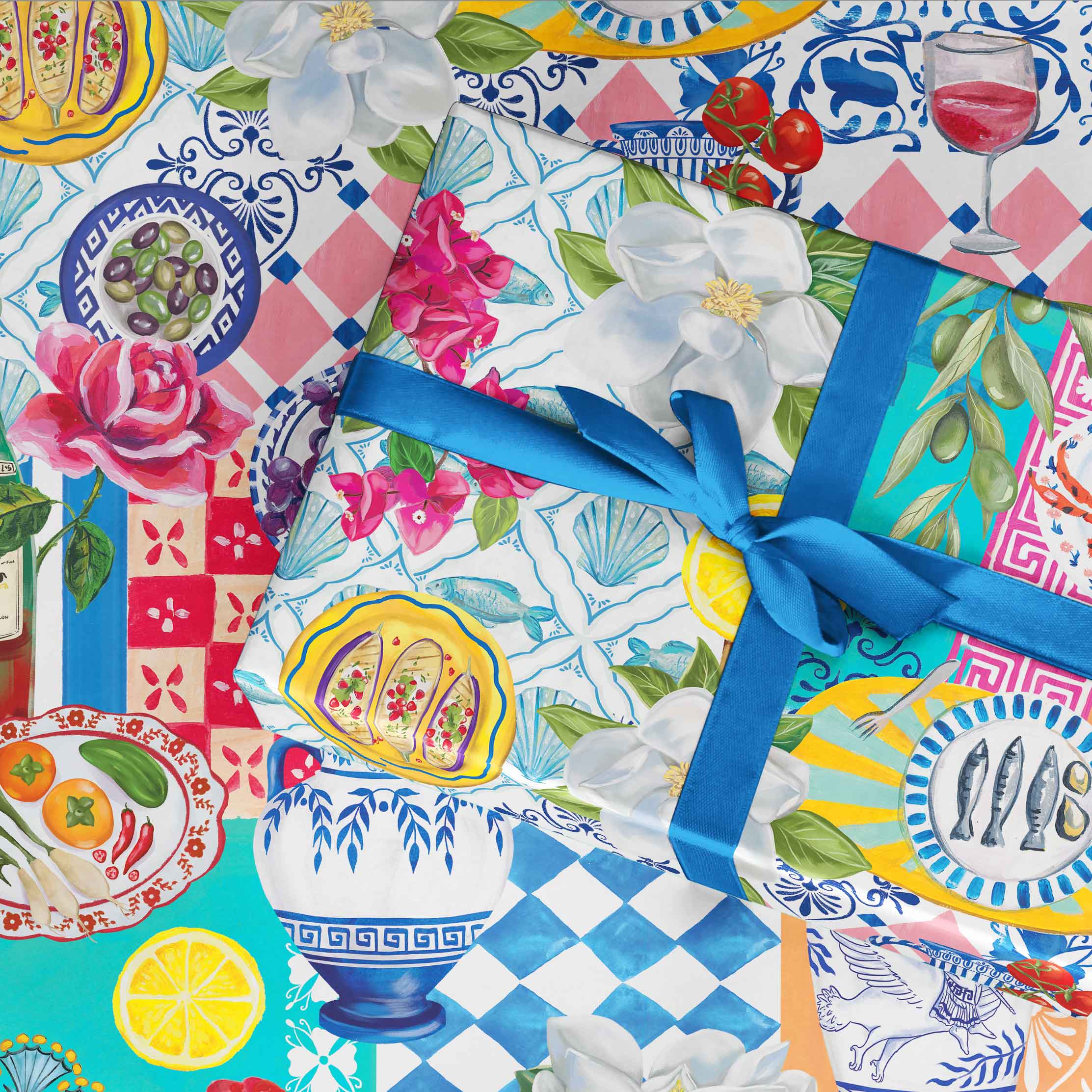 Flat Wrapping Paper Mediterranean Summer
