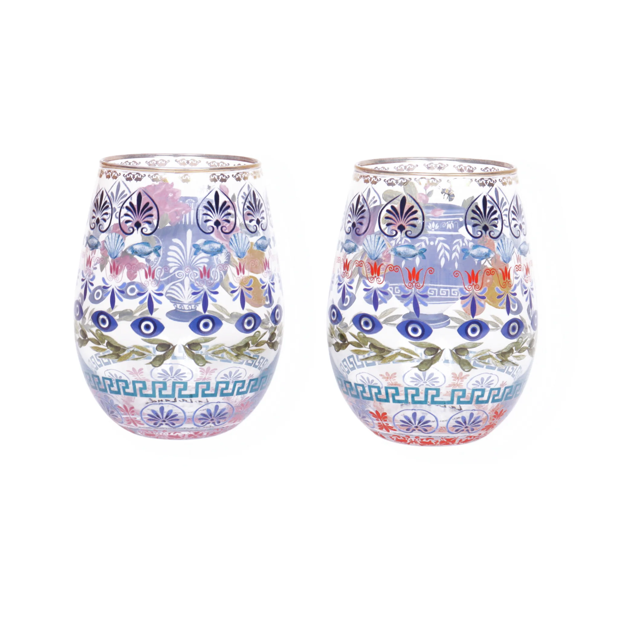 Glass Tumbler Large Set Mediterranean Summer (Set of 2) - Image 5