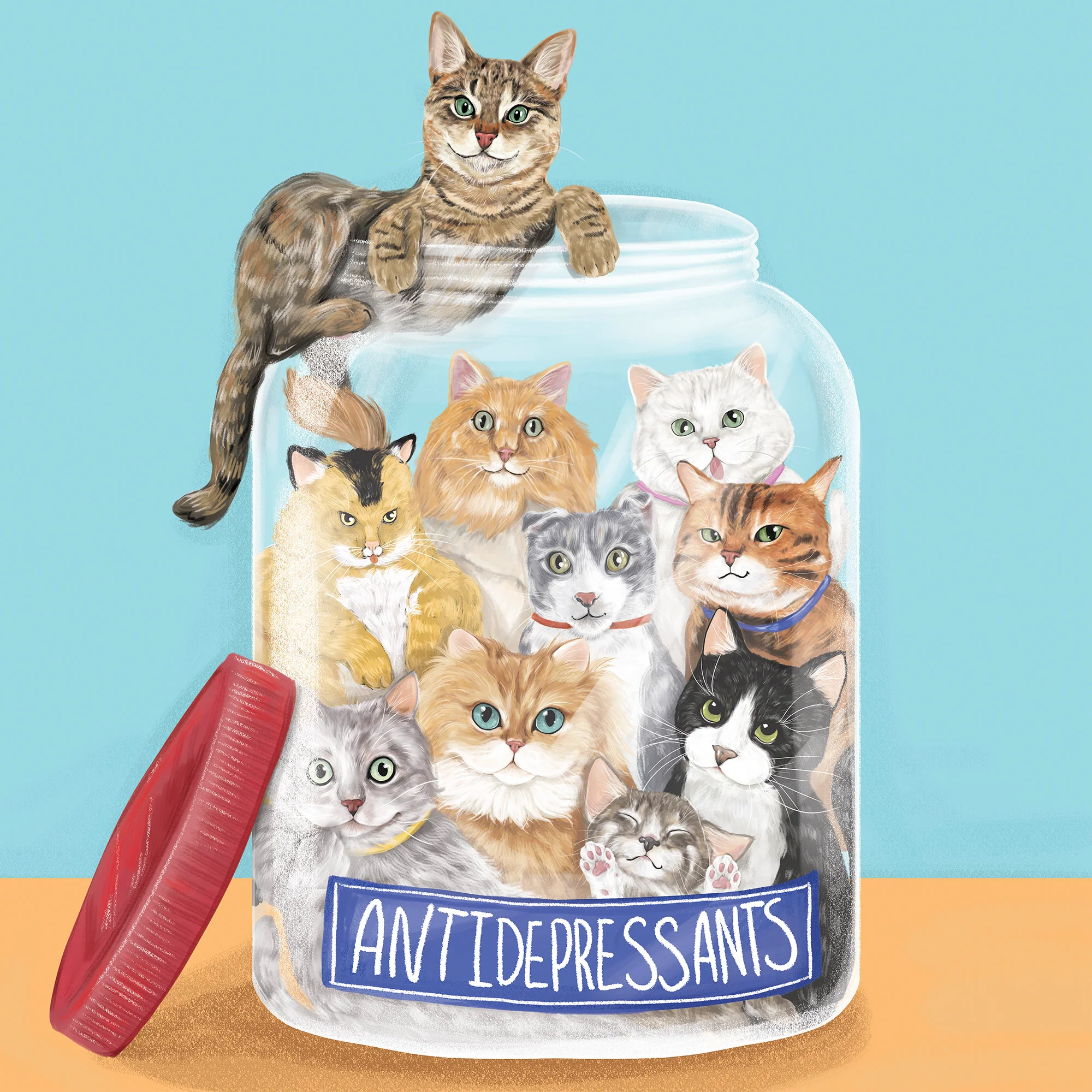 Greeting Card Antidepressant Cats - Image 4