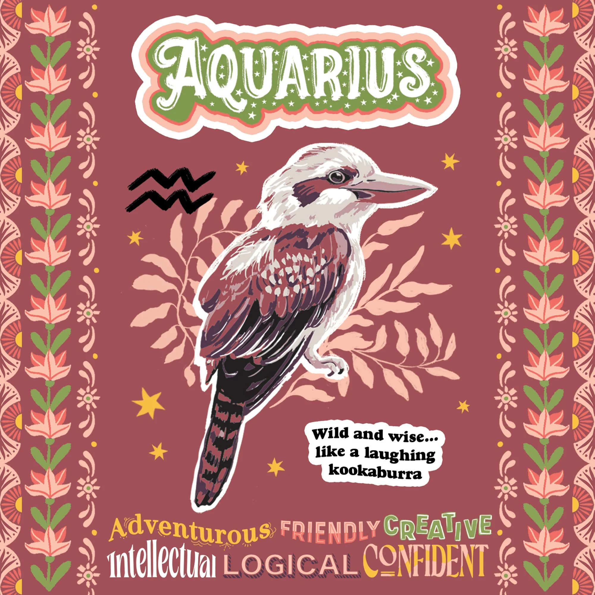 Greeting Card Aussie Astrology Aquarius 20th Jan - 18th Feb - Image 3