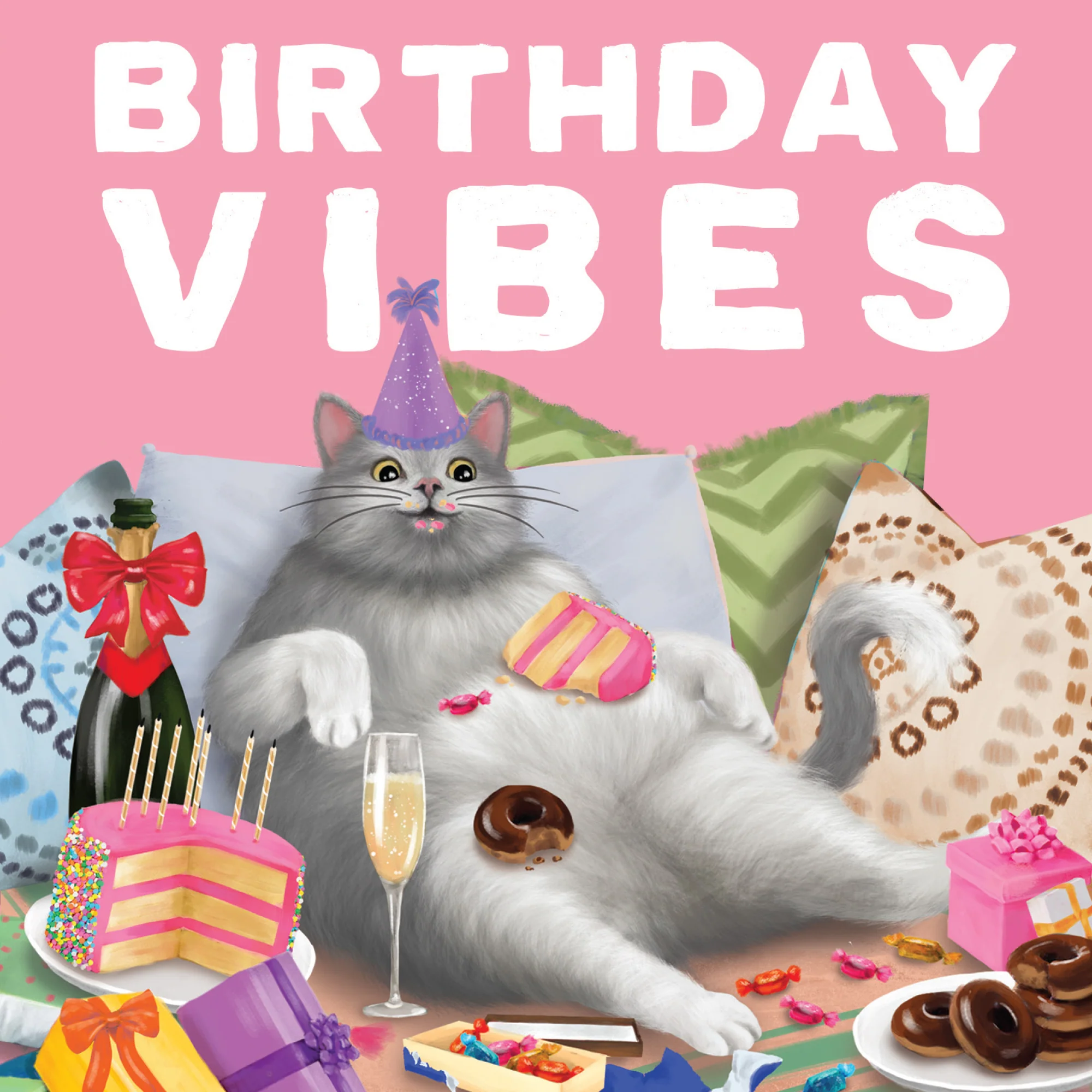 Greeting Card Birthday Vibes Cat - Image 3