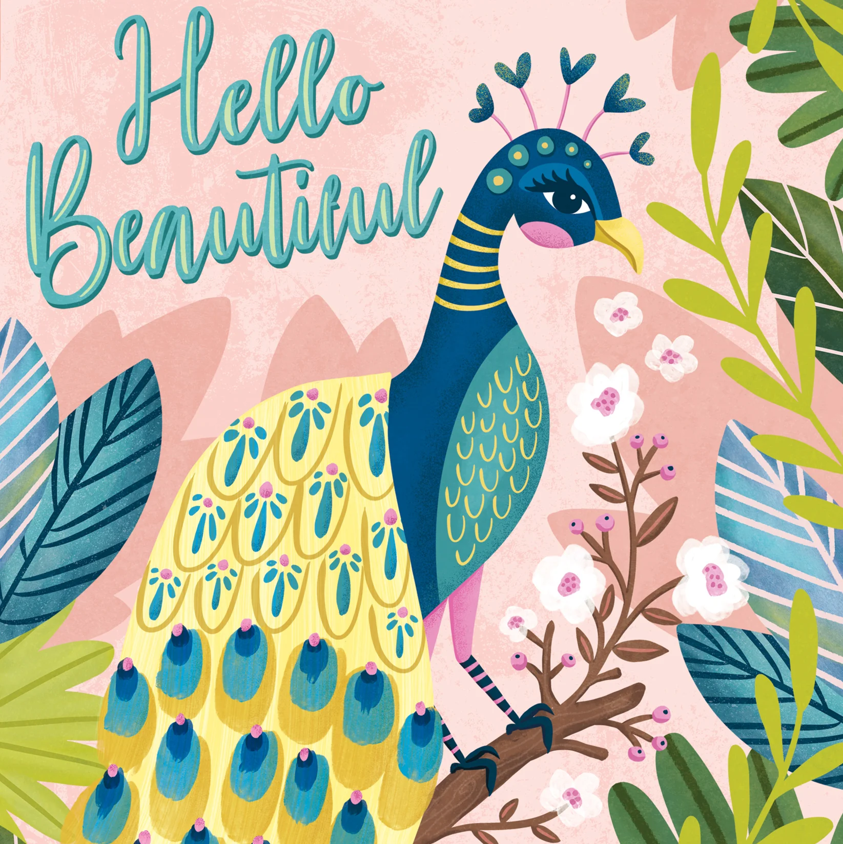 Greeting Card Bonjour Peacock - Image 3