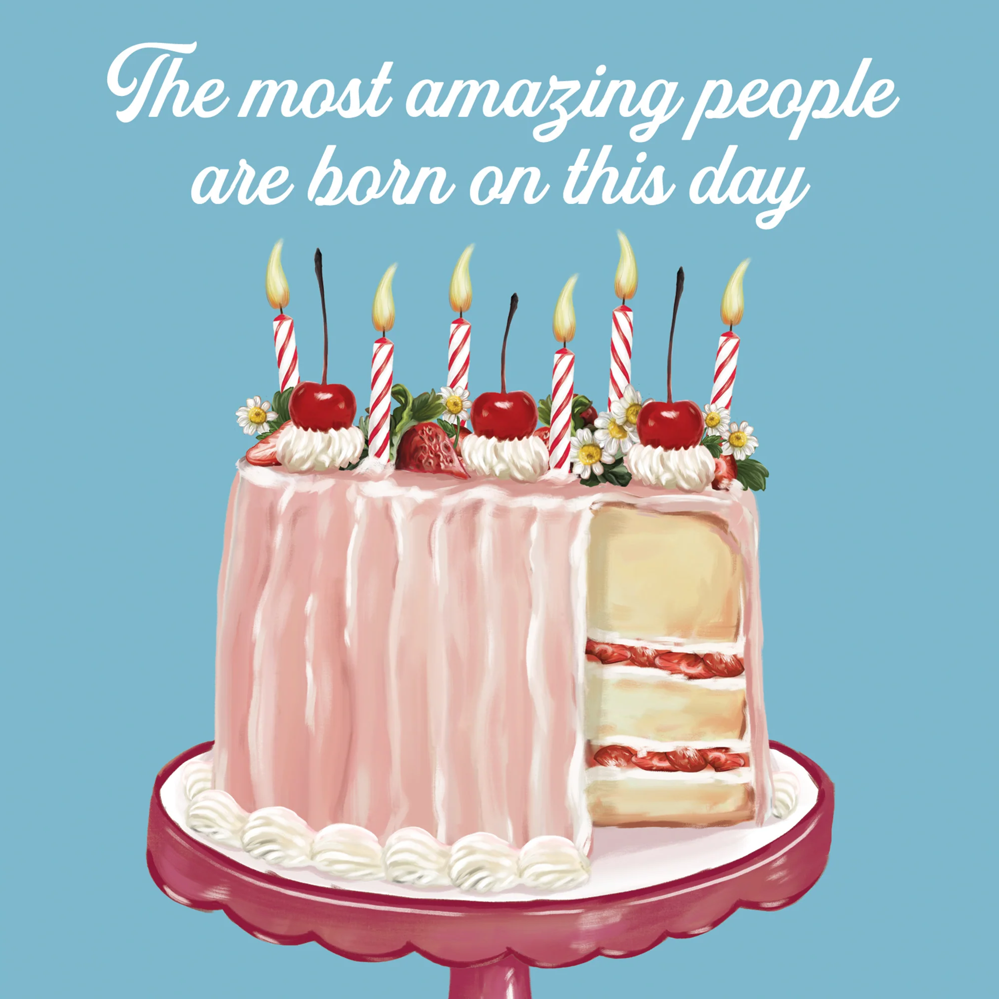 Greeting Card Cherry Cake - Image 3