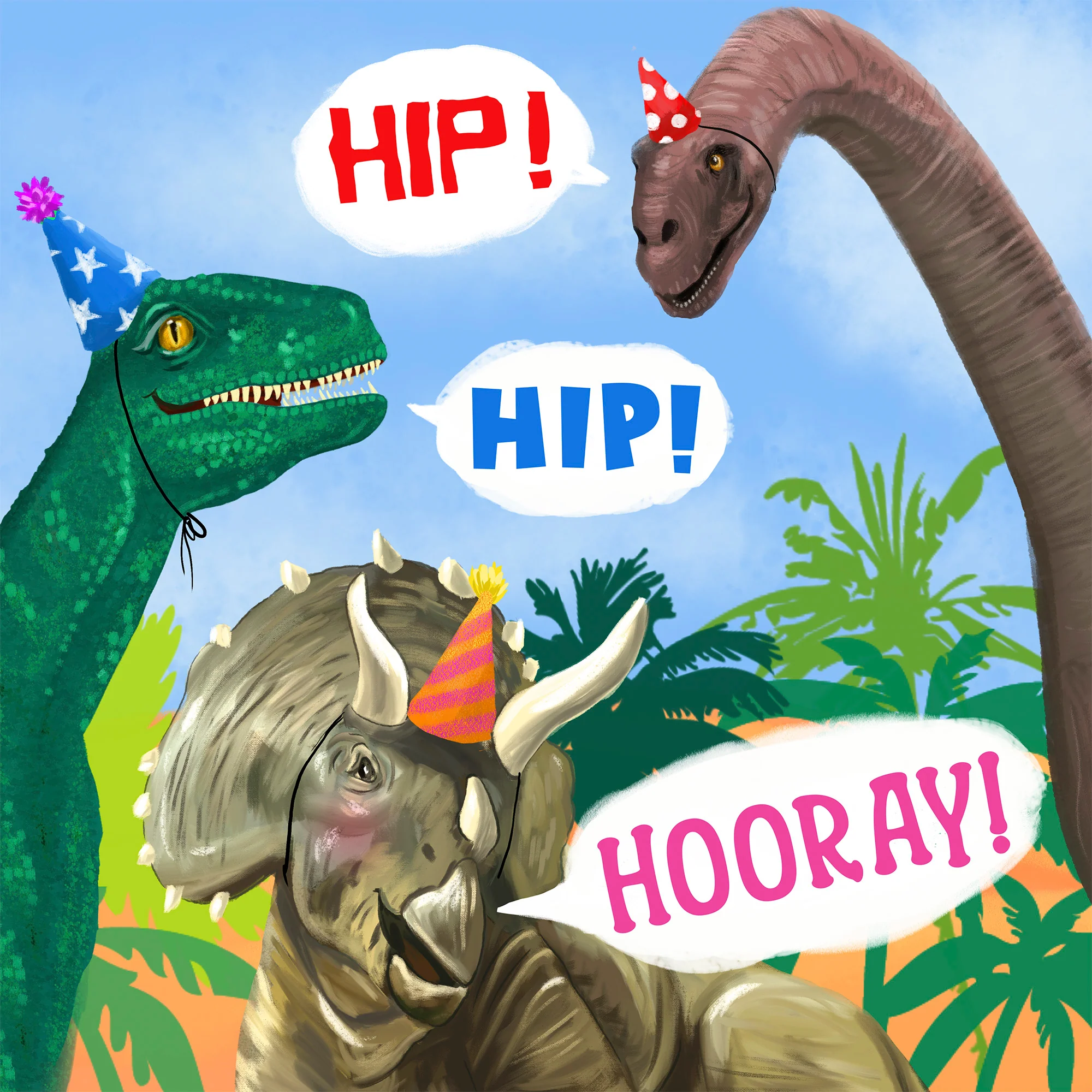 Greeting Card Dino Hip Hip Hooray - Image 3