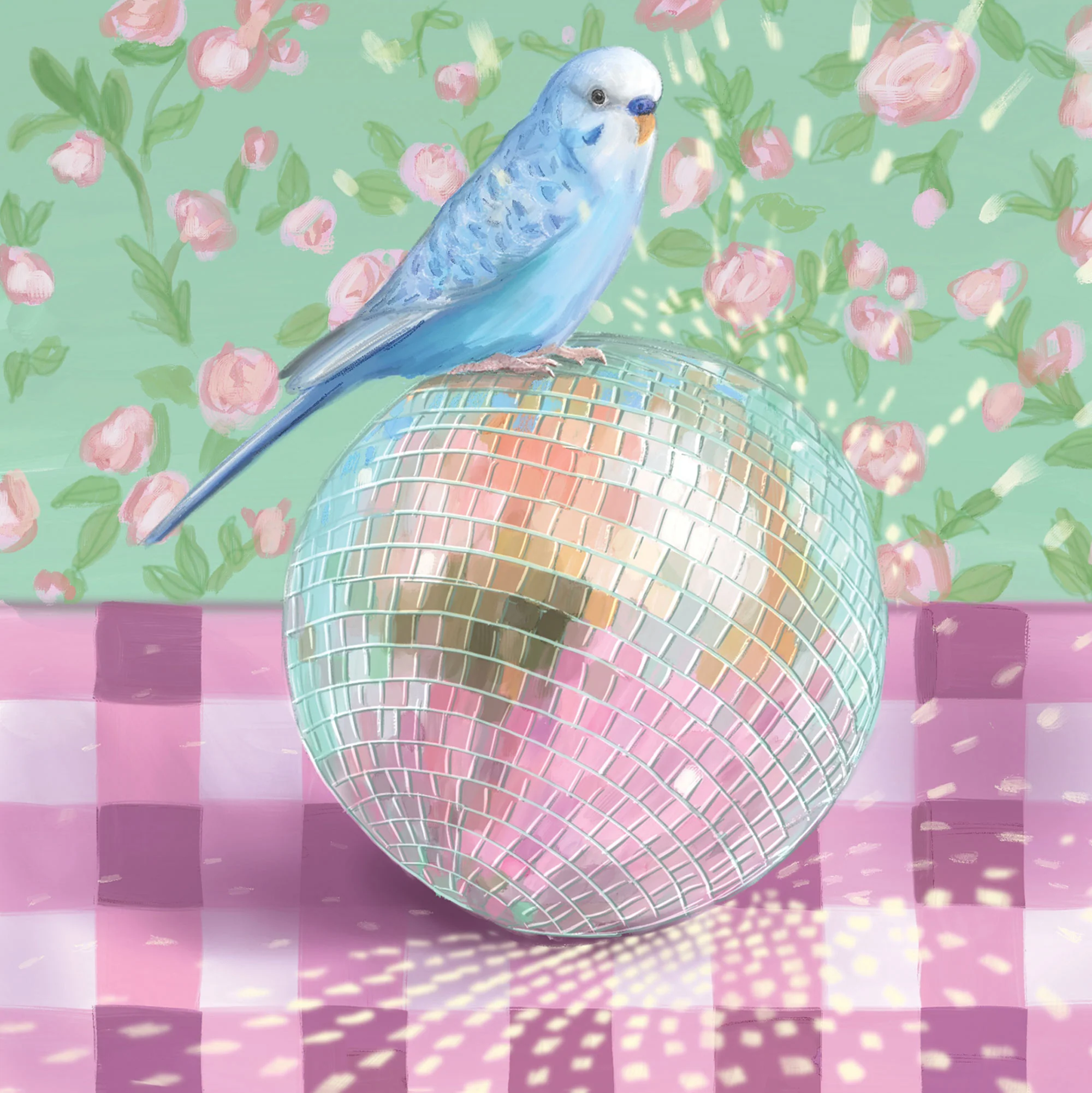 Greeting Card Disco Ball Budgerigar - Image 3