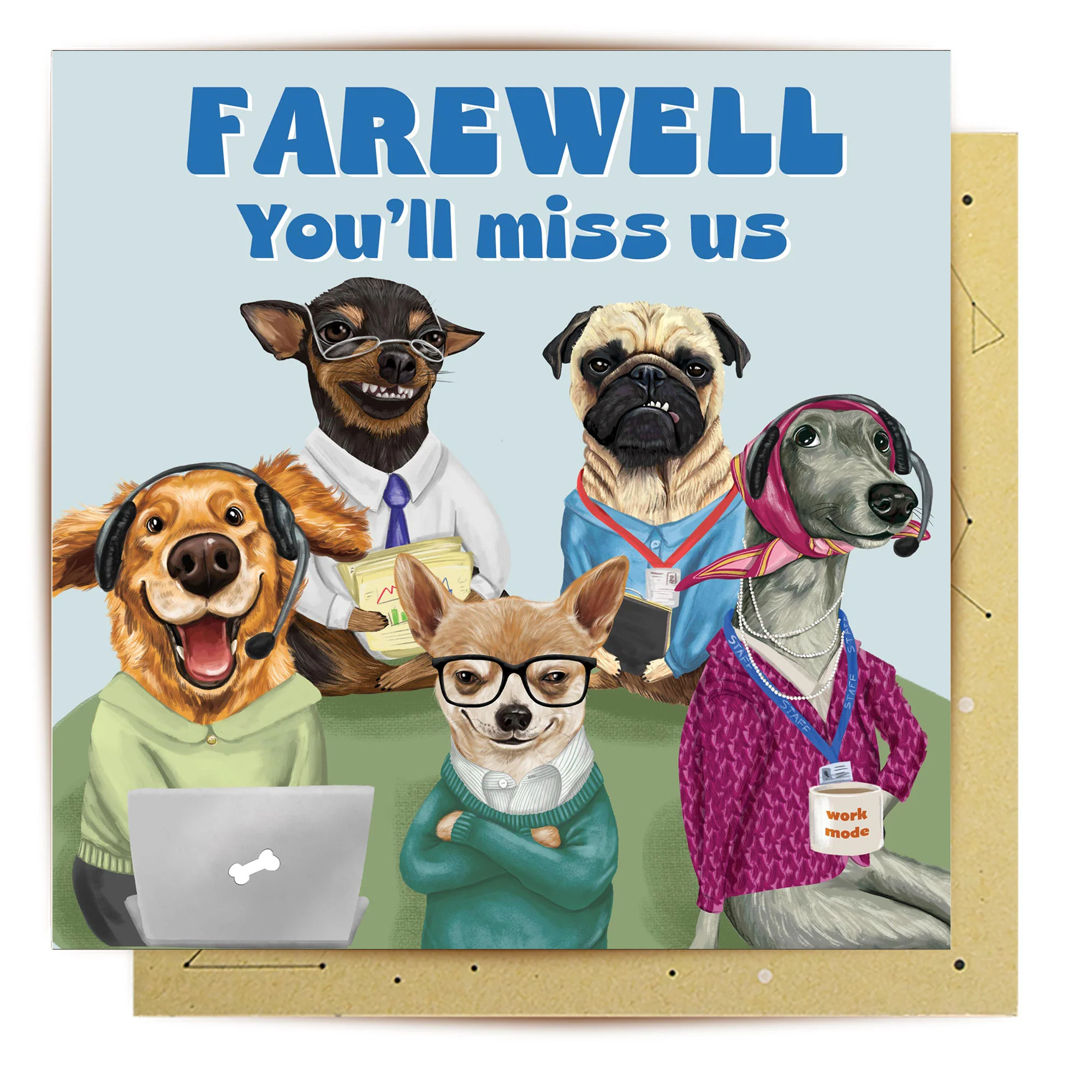 Greeting Card Dogs Leaving