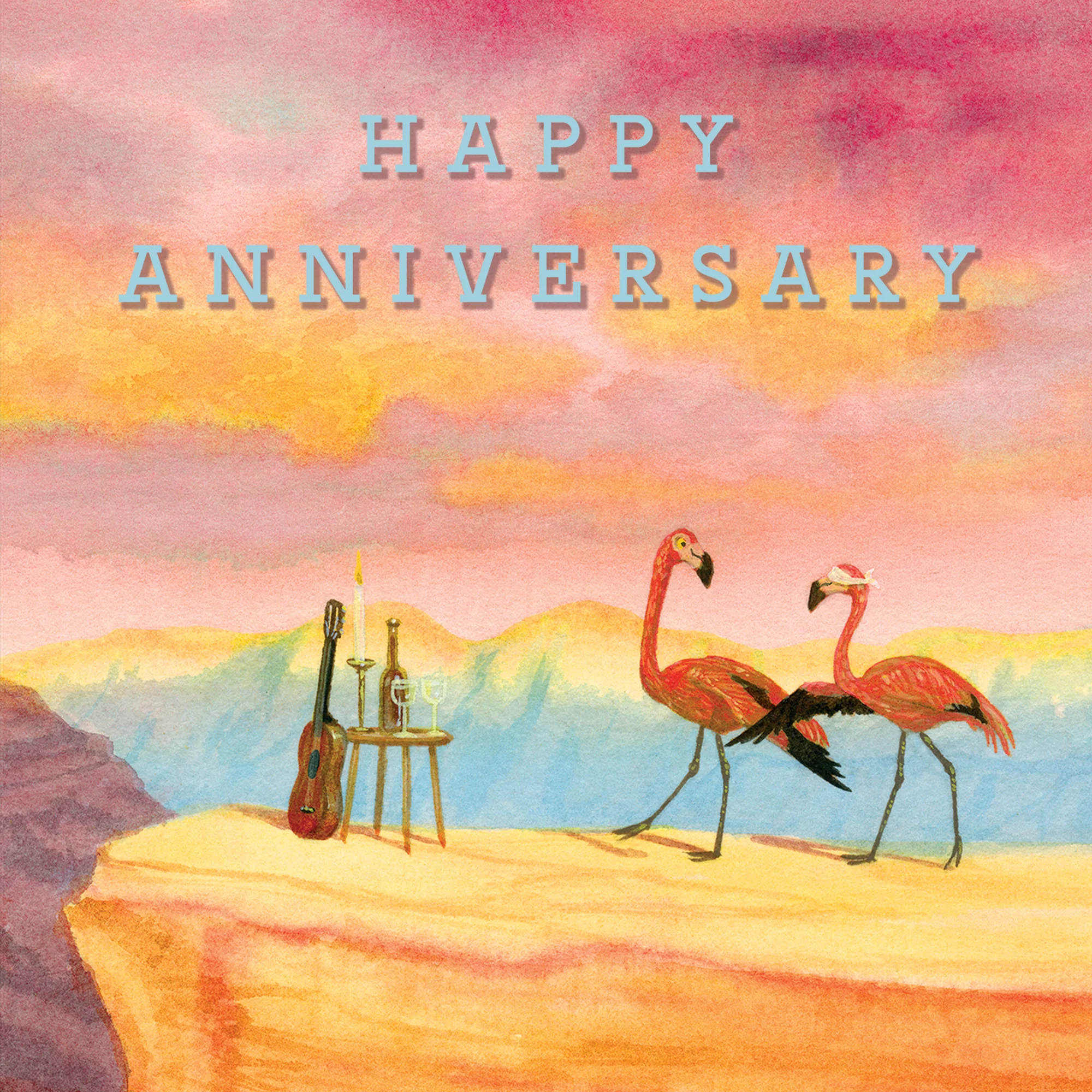 Greeting Card Flamingo Anniversary - Image 2