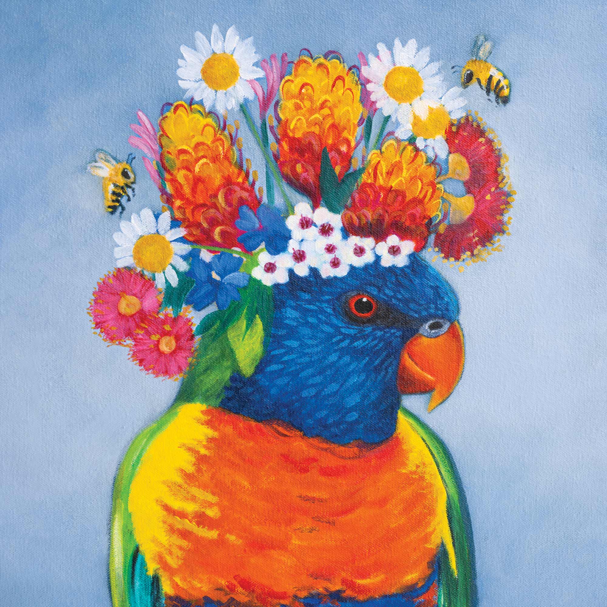 Greeting Card Floral Rainbow Lorikeet - Image 3