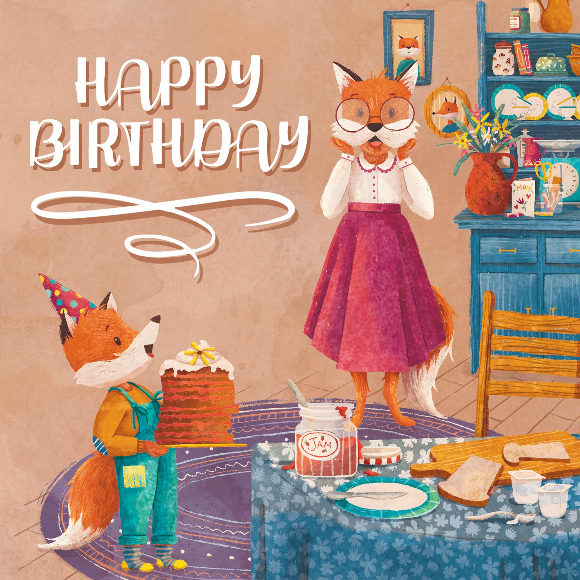 Greeting Card Foxes Birthday - Image 3