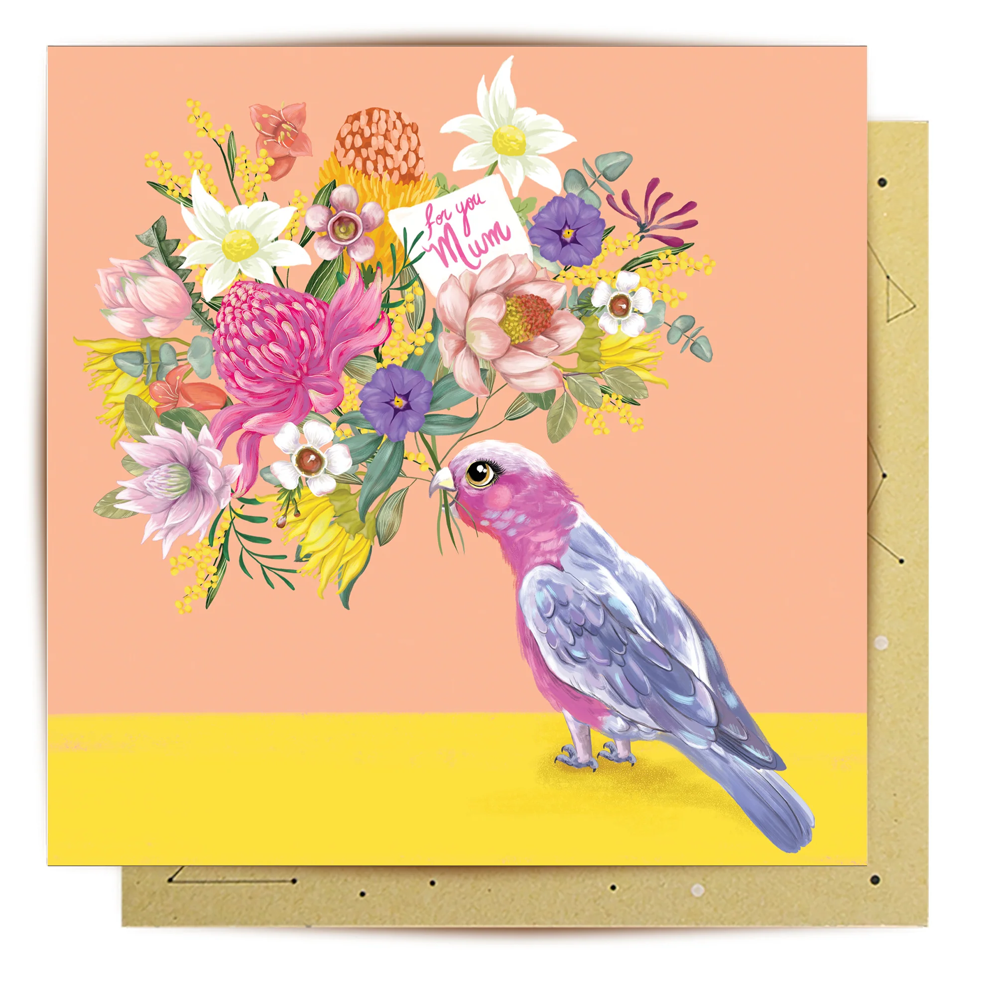 Greeting Card Galah Bouquet