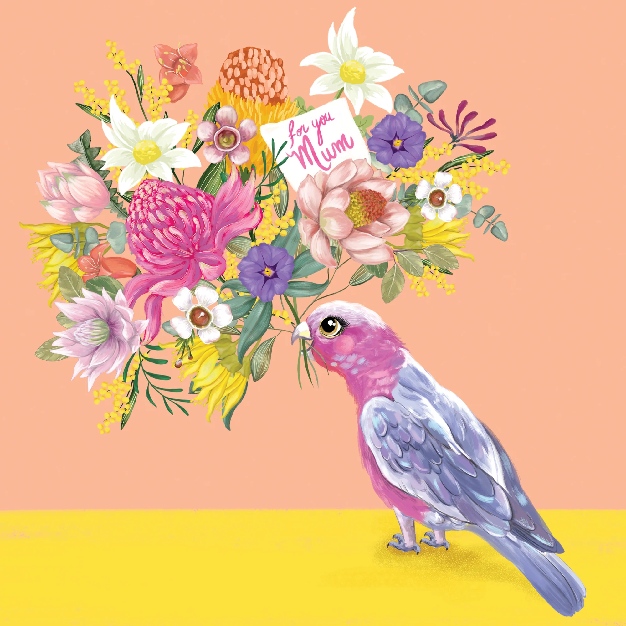 Greeting Card Galah Bouquet - Image 3