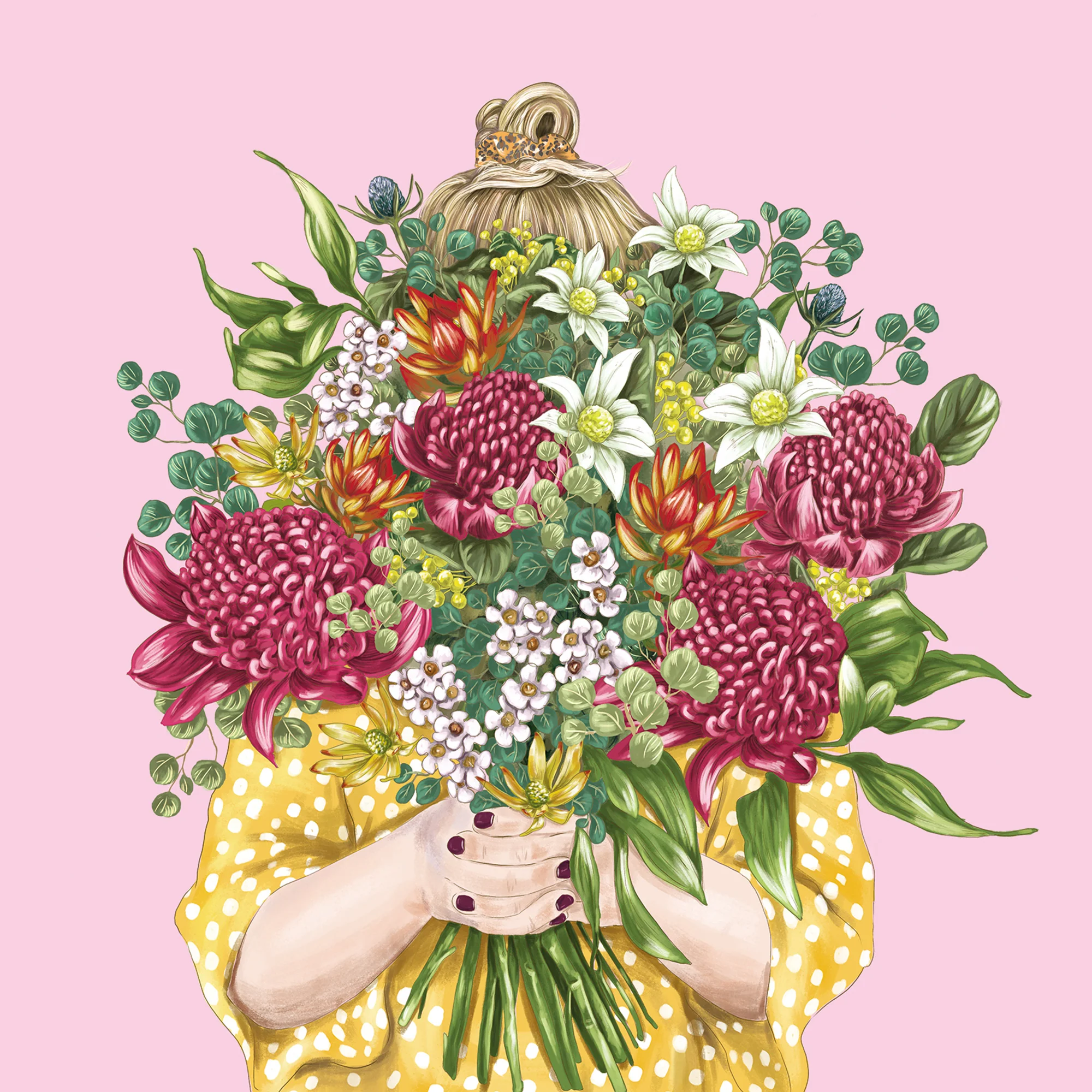 Greeting Card Girl Bouquet - Image 2