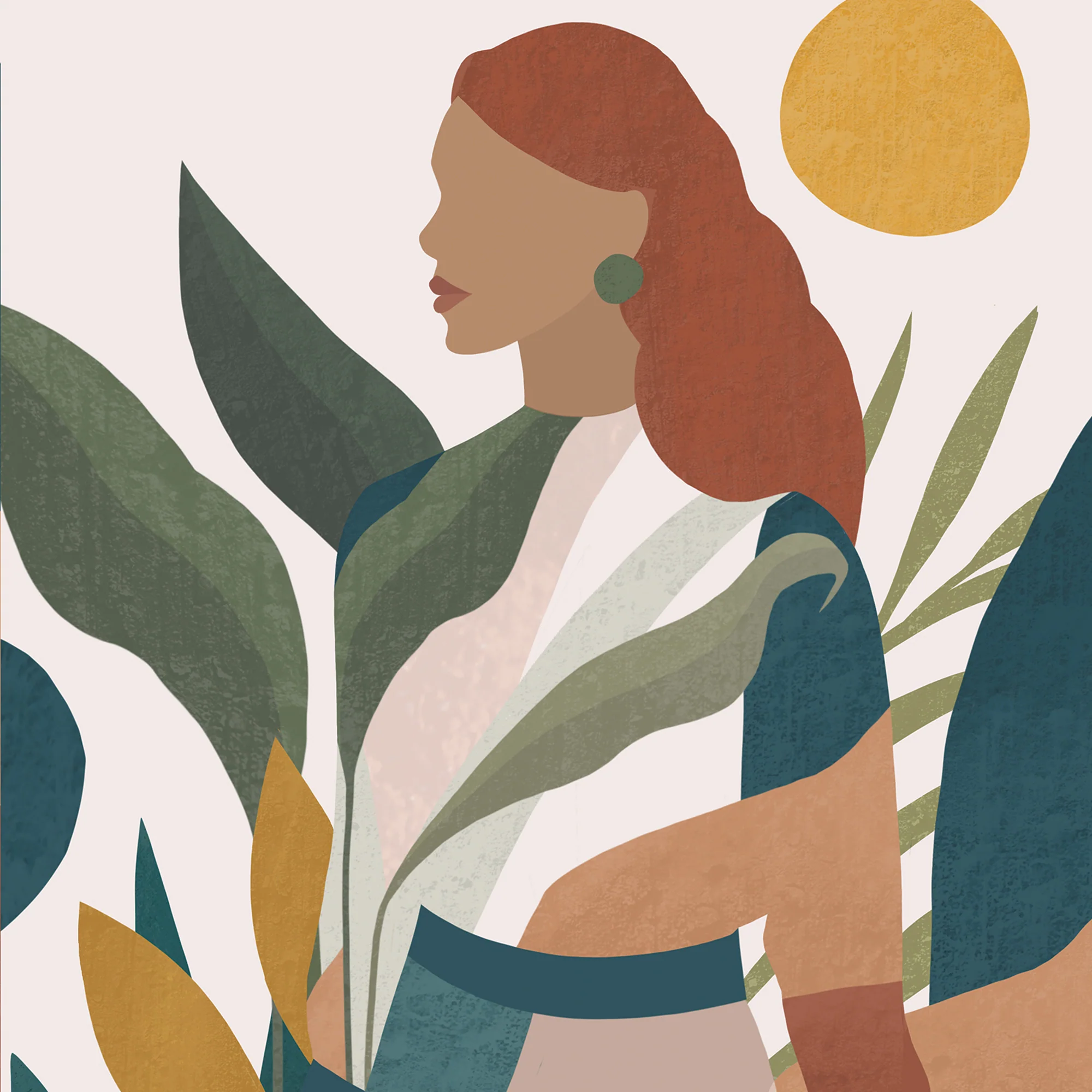 Greeting Card Girl Greenery - Image 2