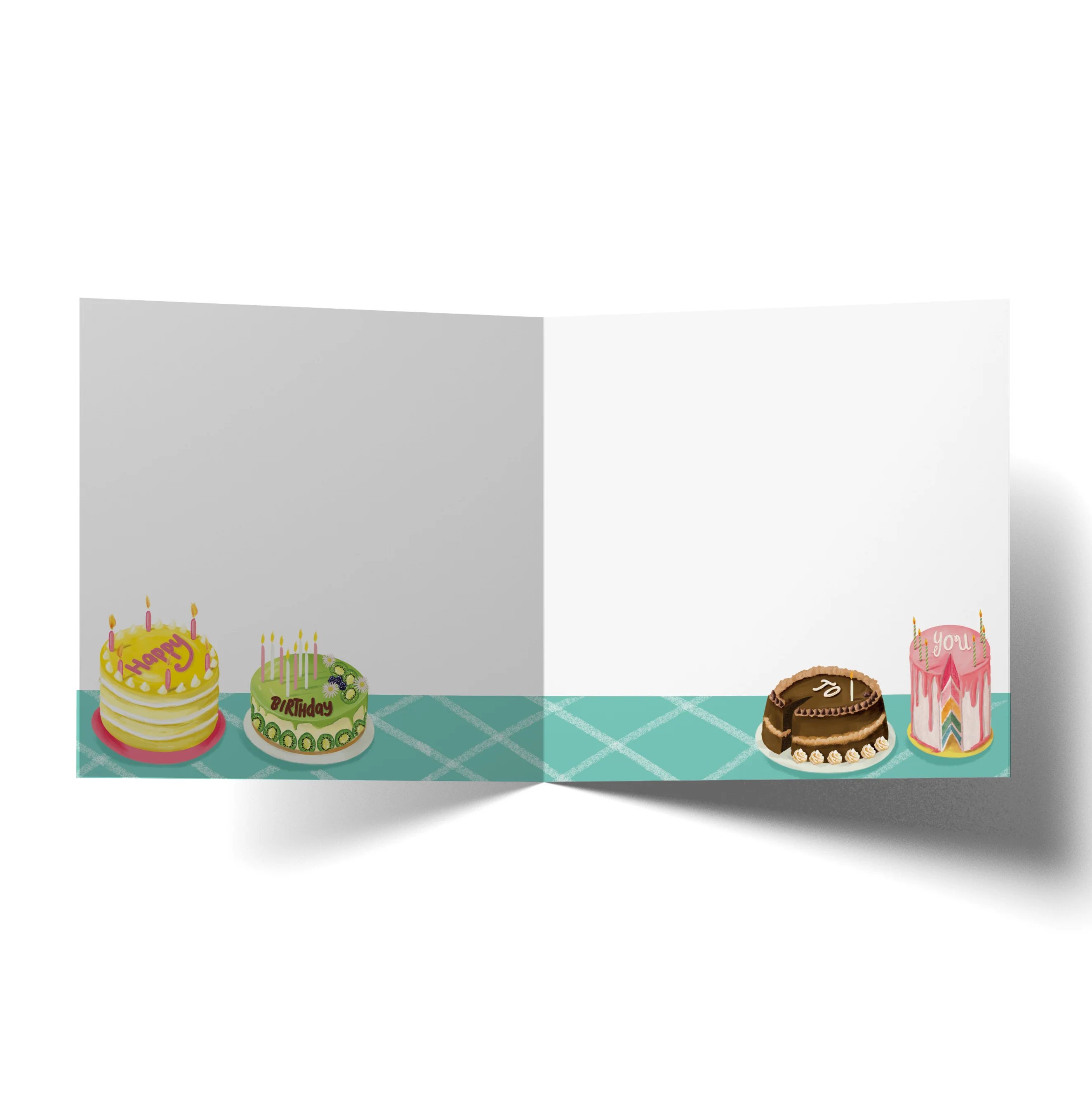 Greeting Card Happy Birthday Vintage Cakes - Image 3