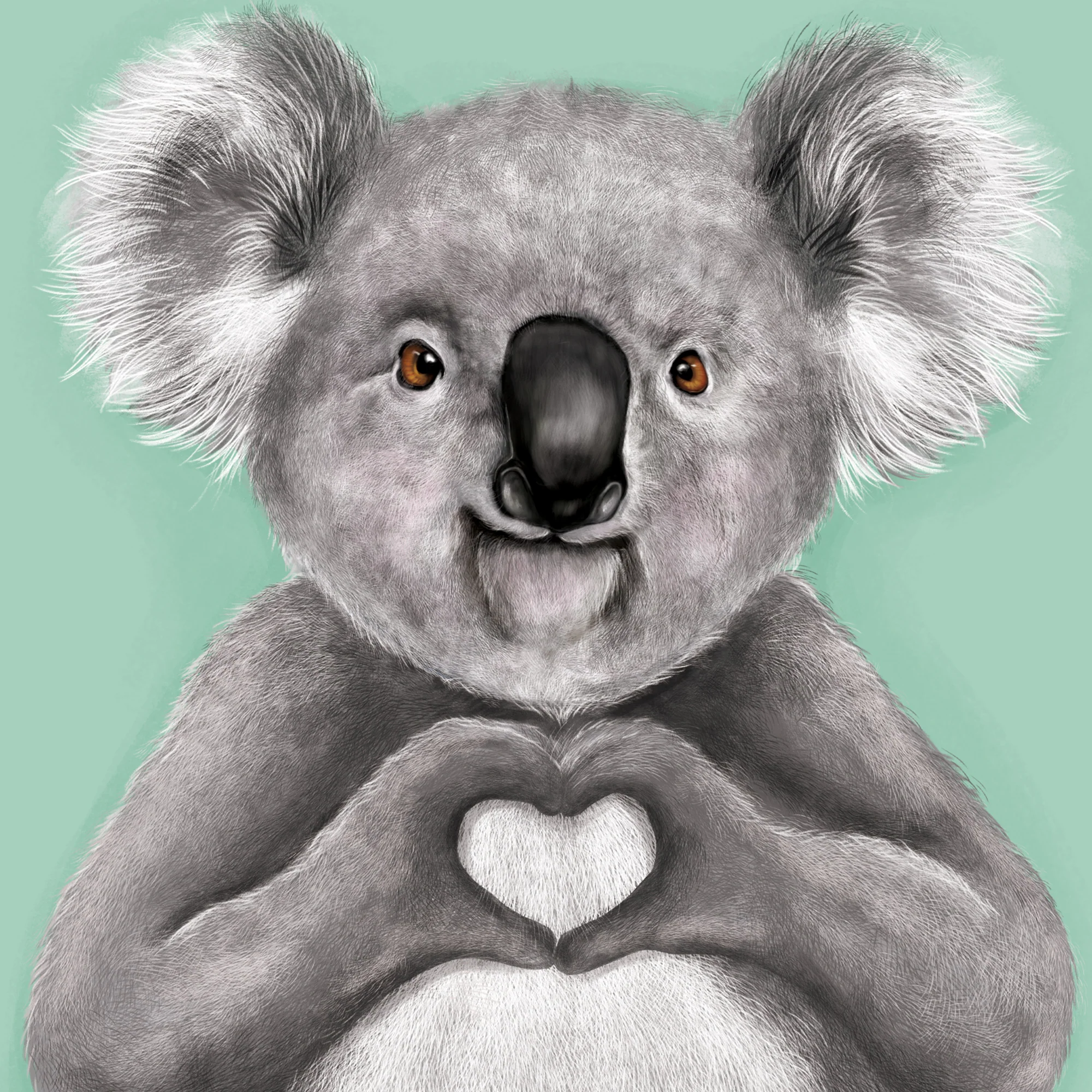 Greeting Card Heart Koala - Image 3
