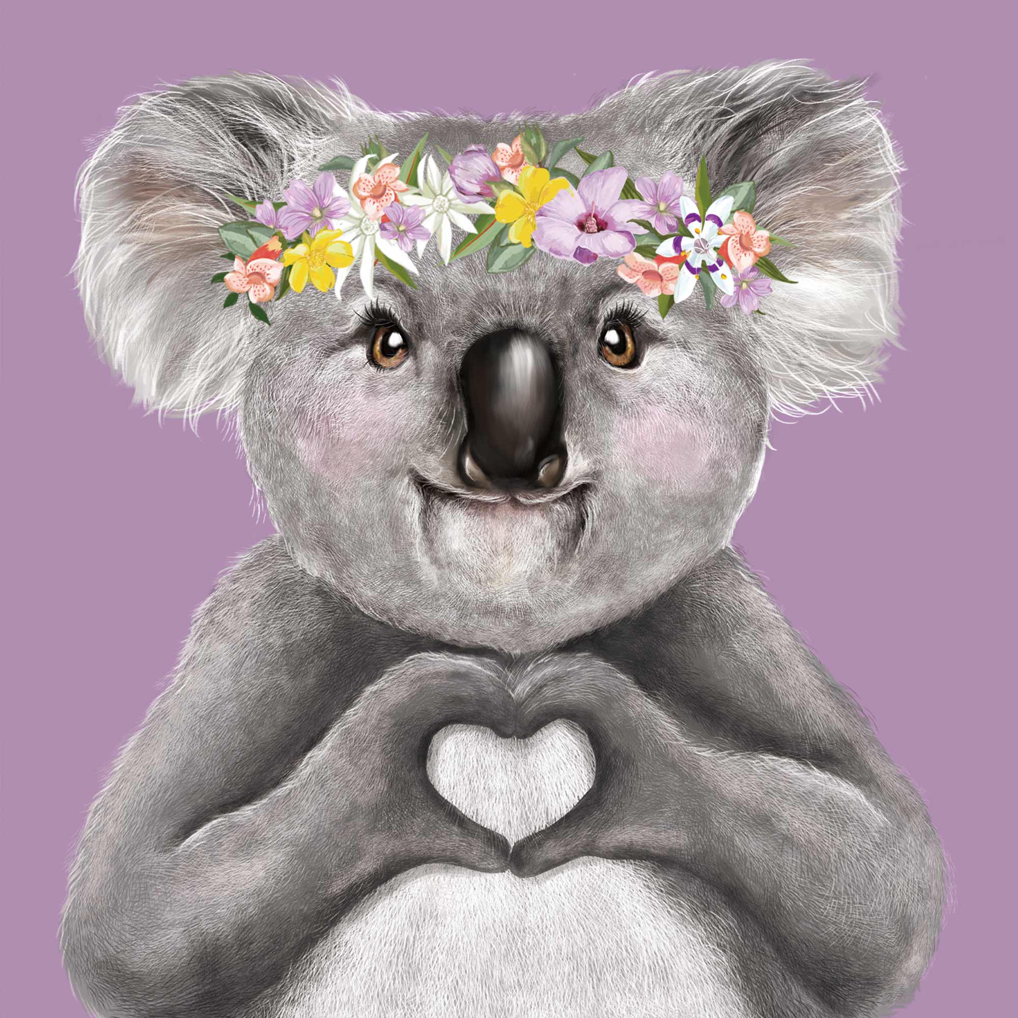 Greeting Card Heart Koala Girl - Image 3