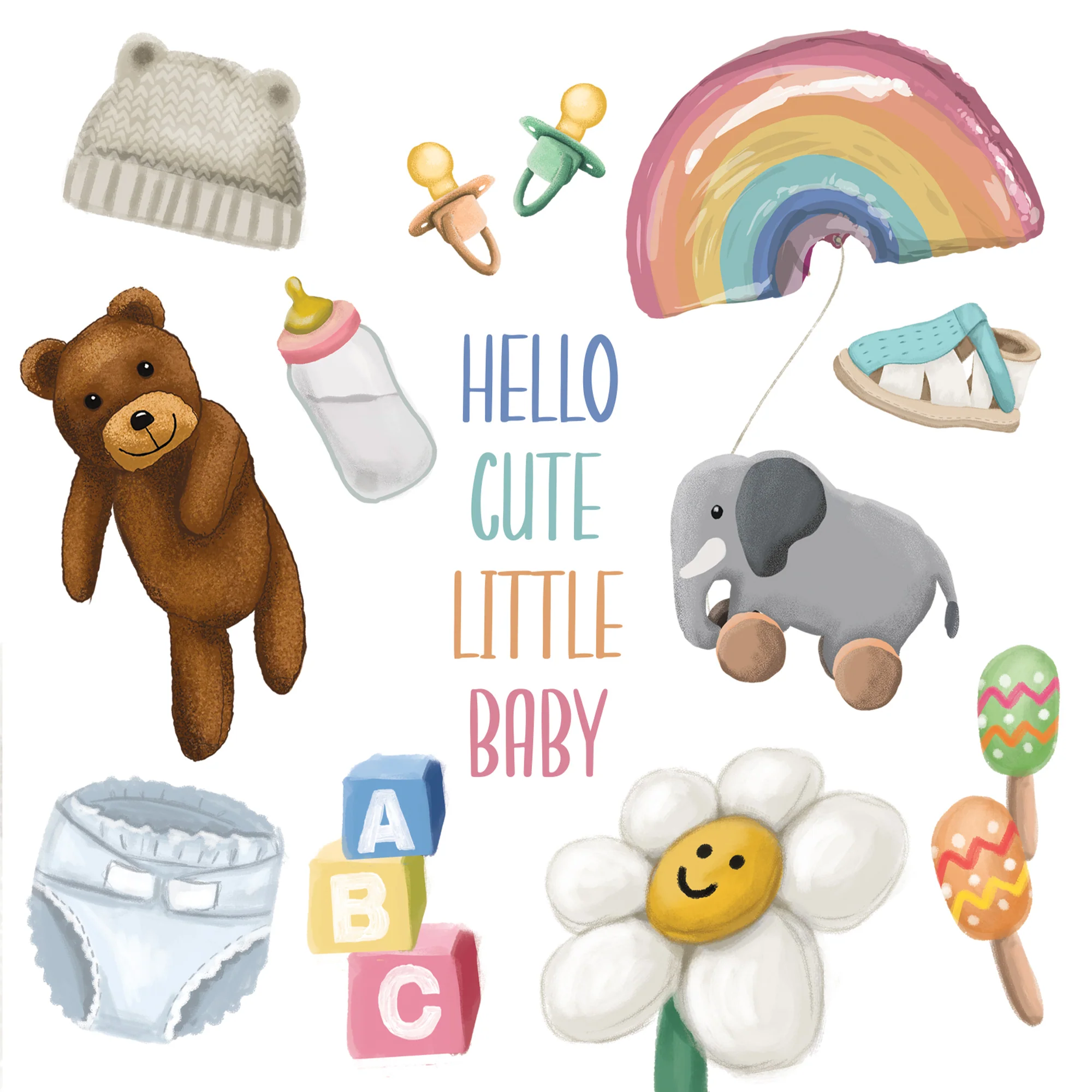 Greeting Card Hello Cute Little Baby - Image 3