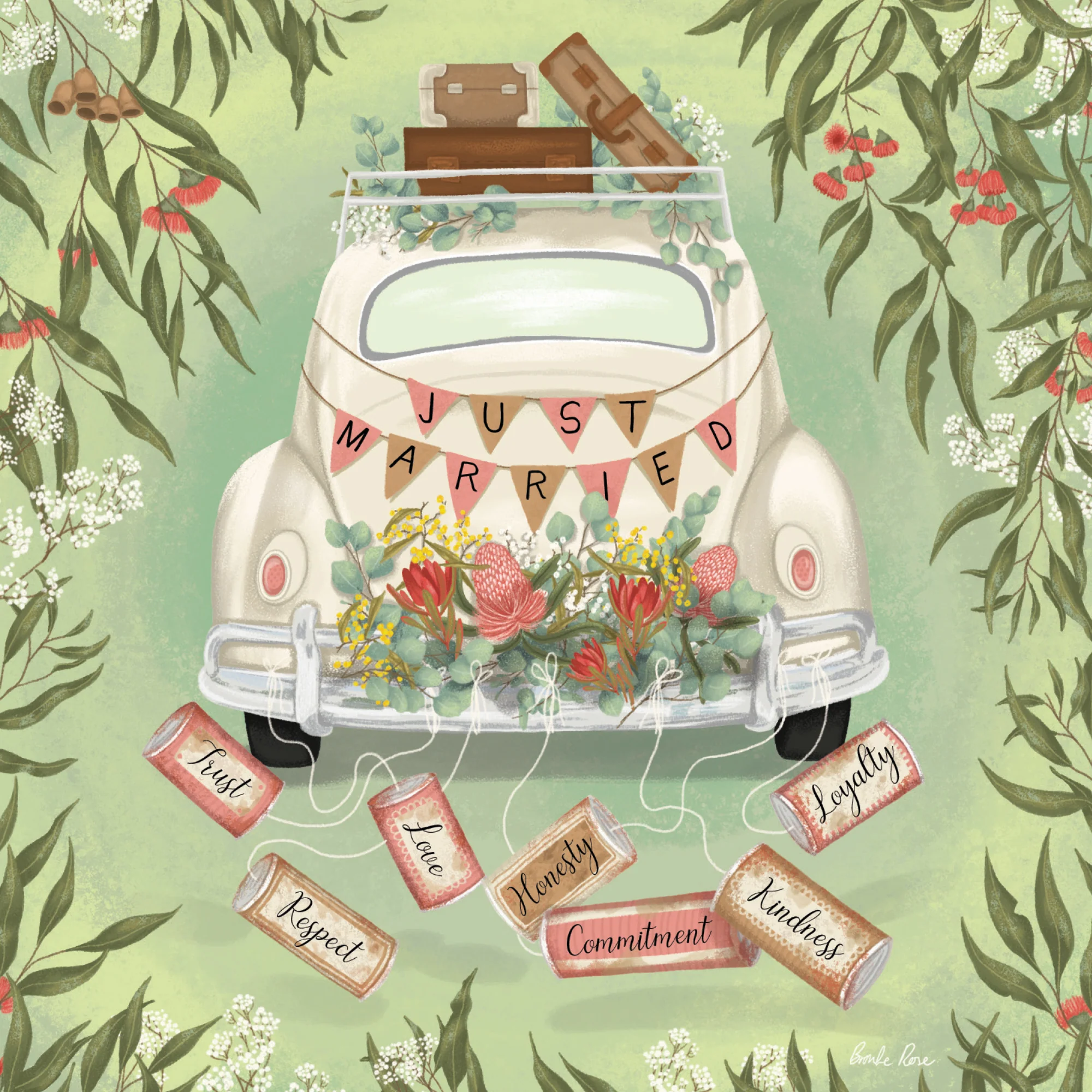 Greeting Card Just Married Australiana - Image 3