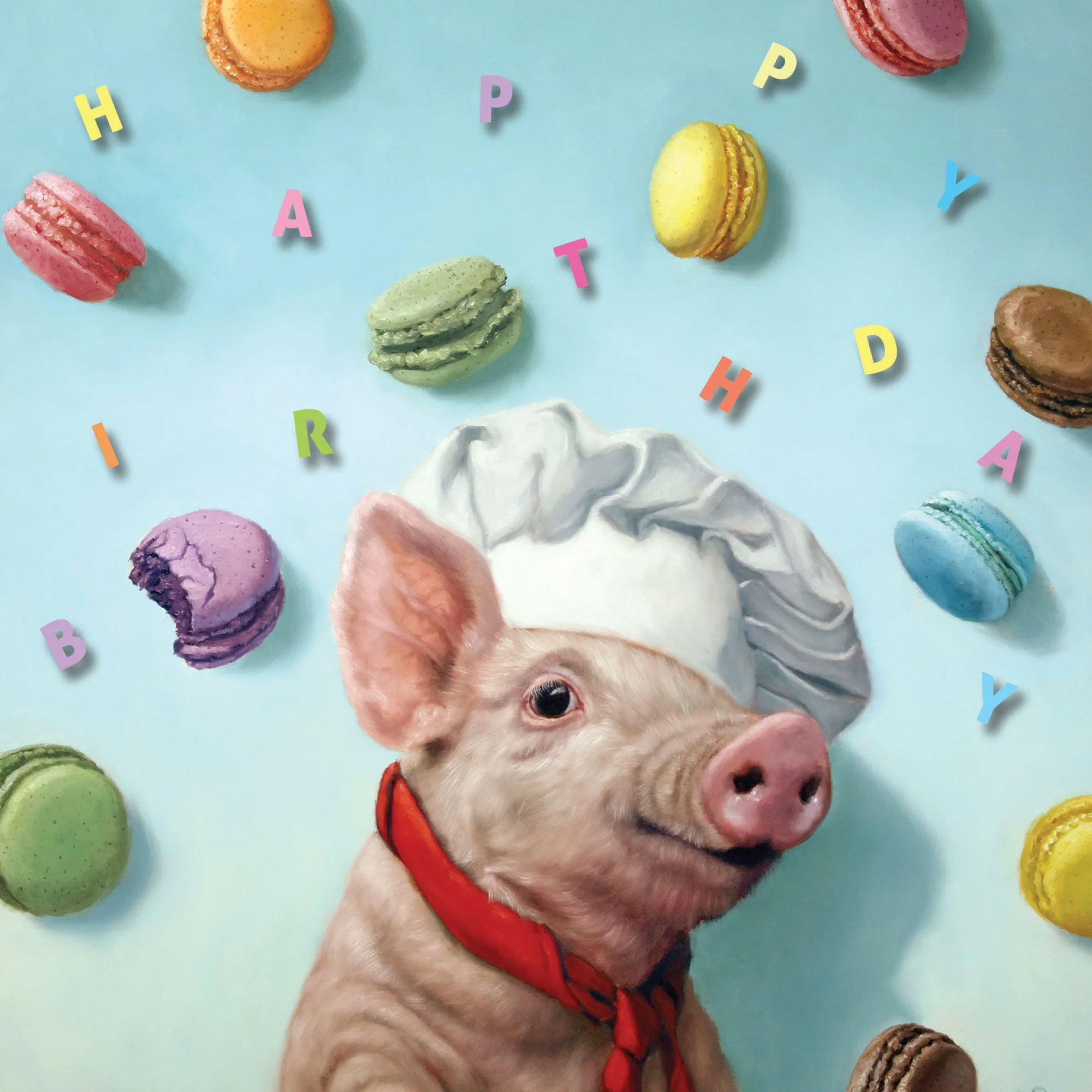 Greeting Card Macaron Pig - Image 2