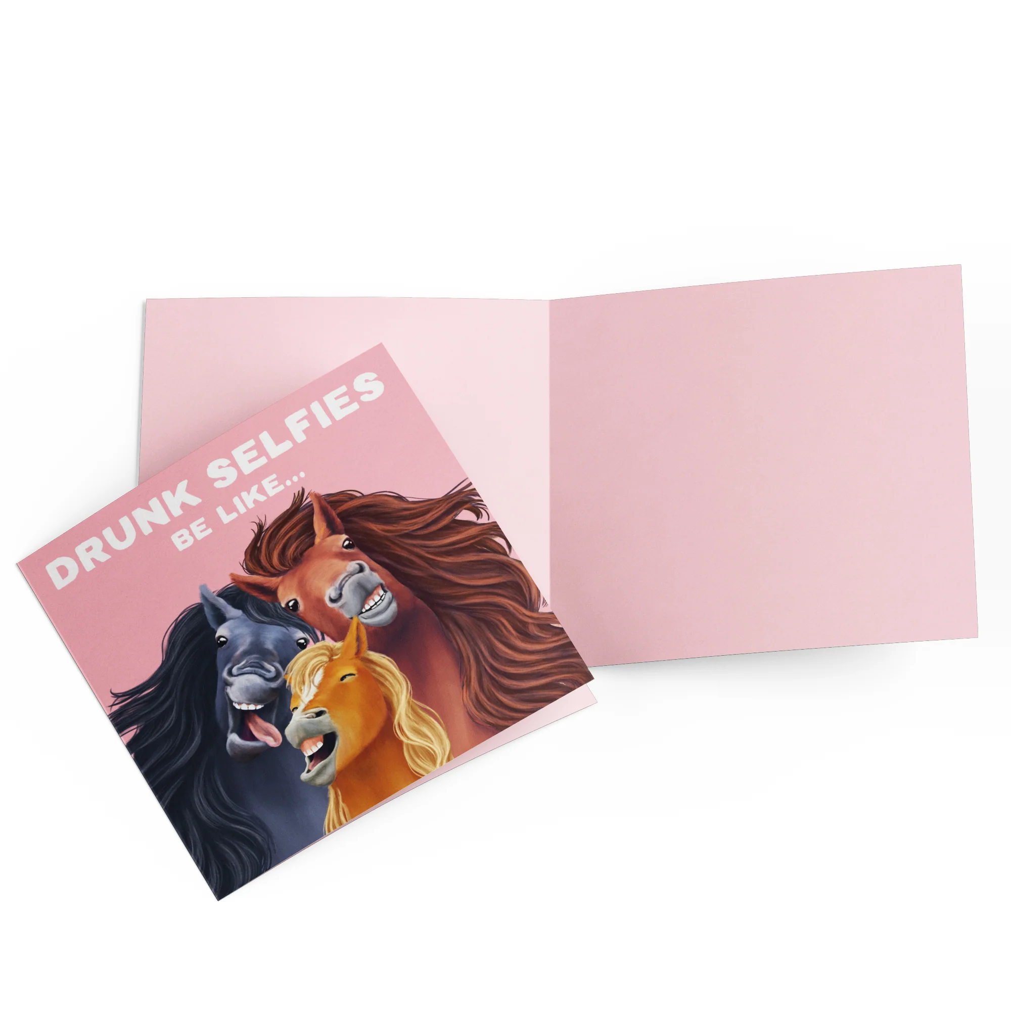 Greeting Card Selfie Horses - Image 3