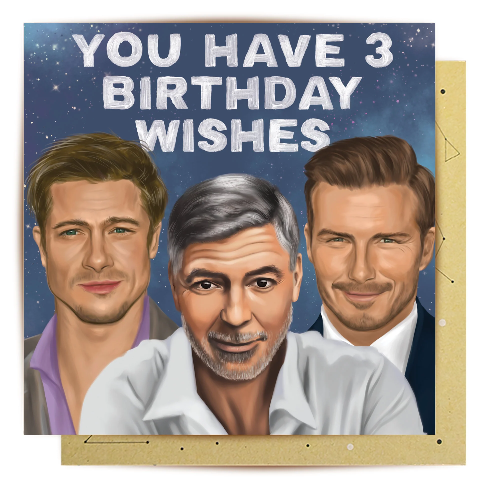 Greeting Card Three Birthday Wishes
