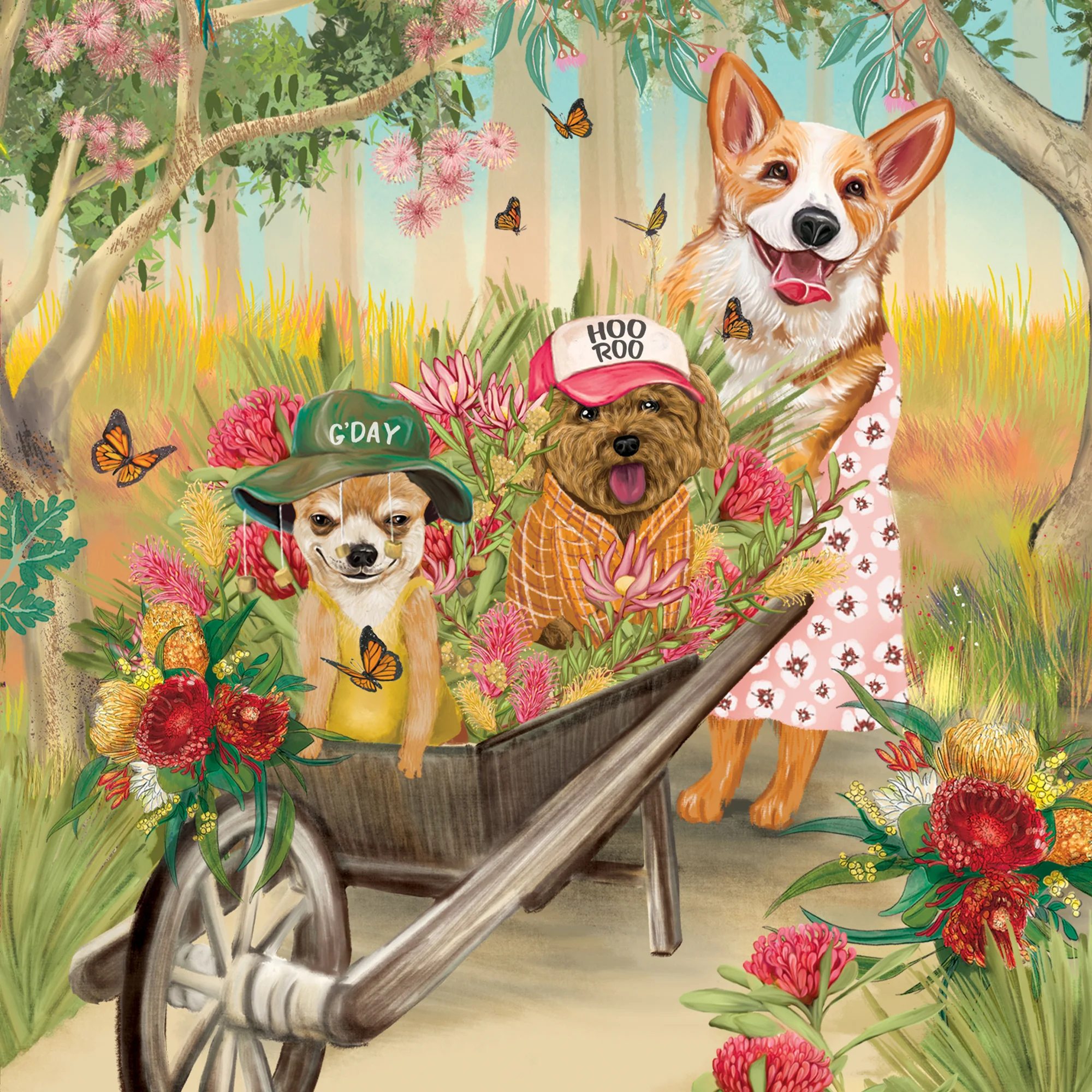 Greeting Card Wheel Barrow Family - Image 3
