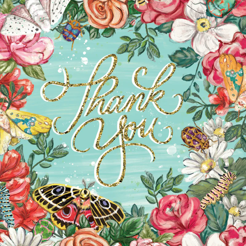 Mini Card Thank You Bugs N Roses - Image 2