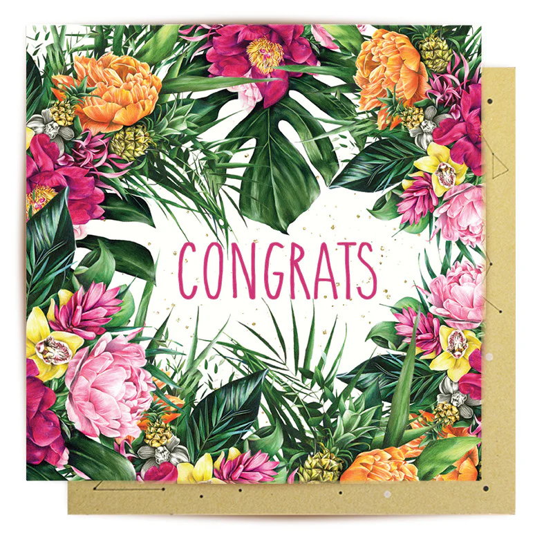 Mini Card Tropical Flora Congrats - Image 2