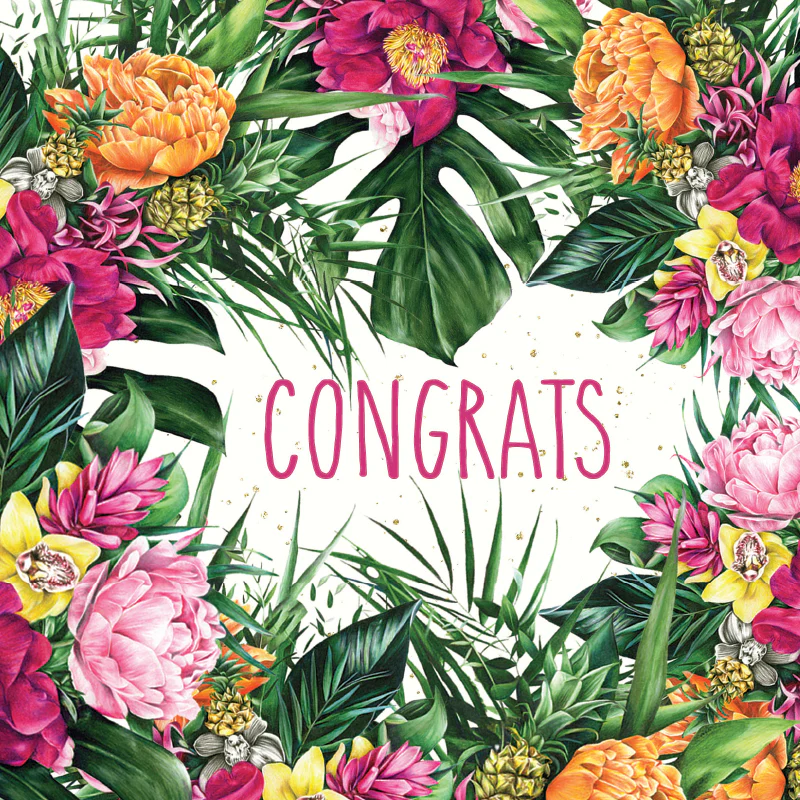 Mini Card Tropical Flora Congrats - Image 3