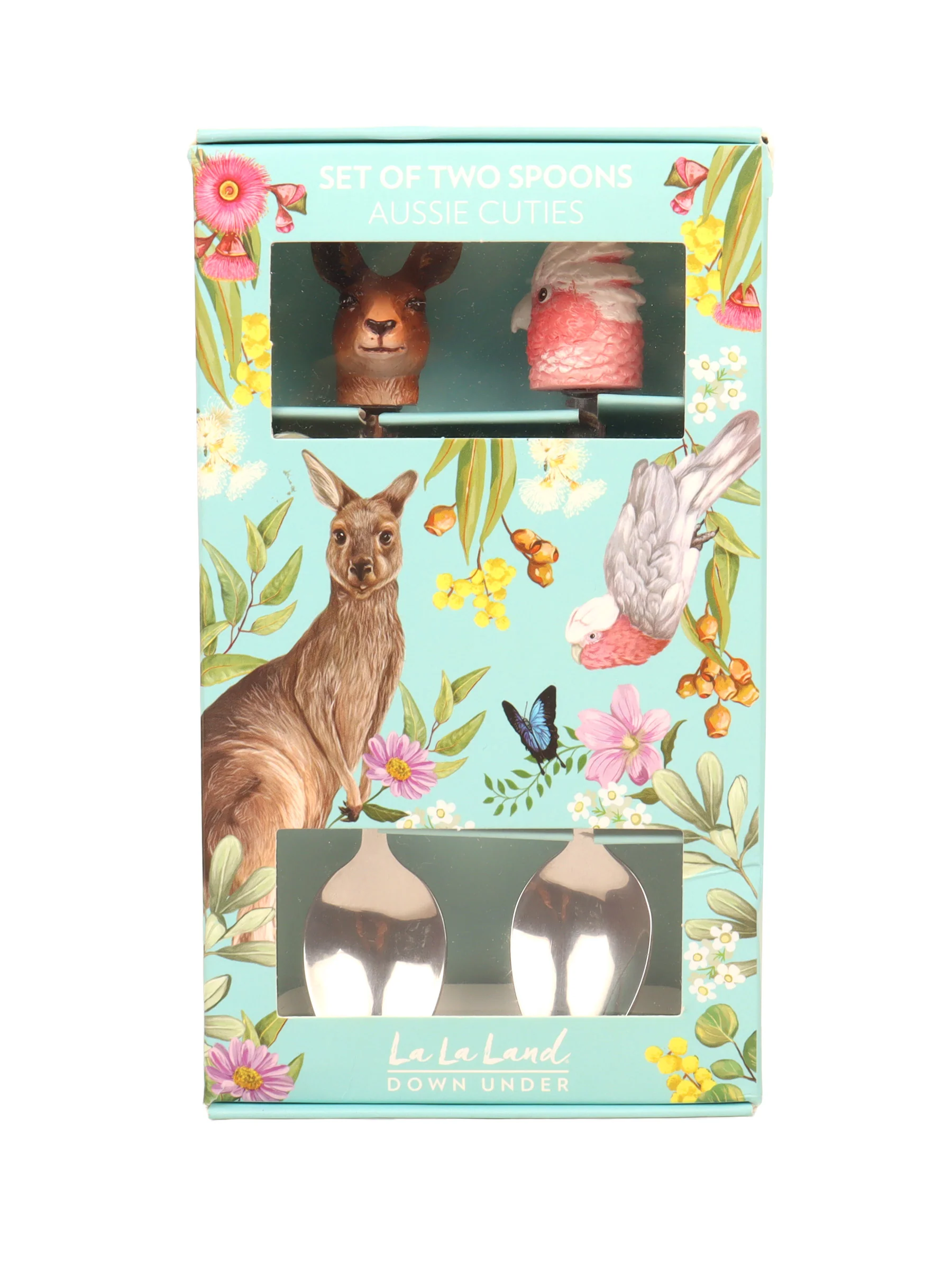 Resin Spoons Aussie Cuties Pink Galah & Kangaroo - Image 2