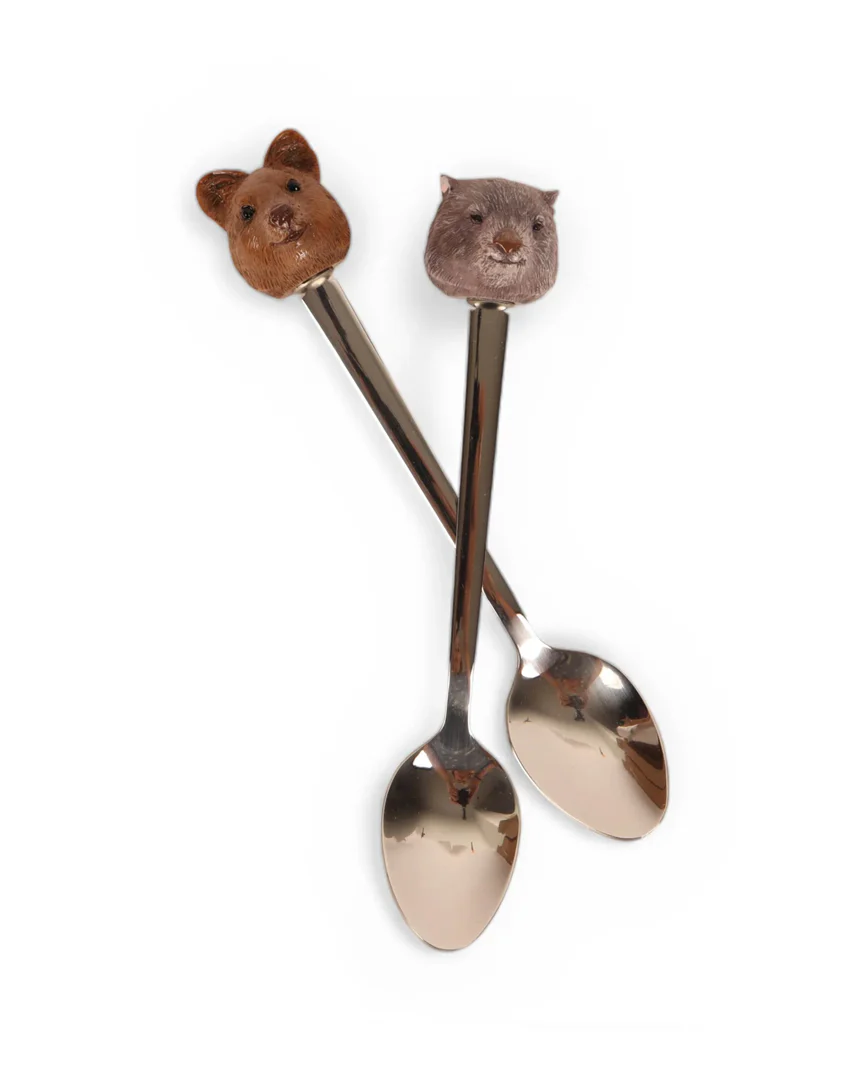 Resin Spoons Aussie Cuties Wombat & Quokka