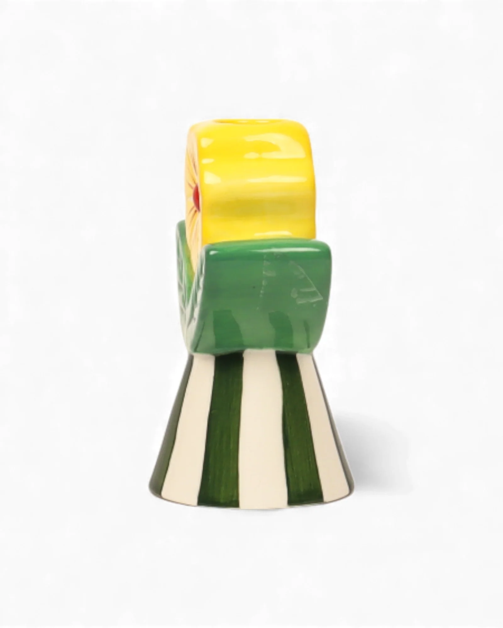 Retro Folk Stoneware Candle Holder - Image 4