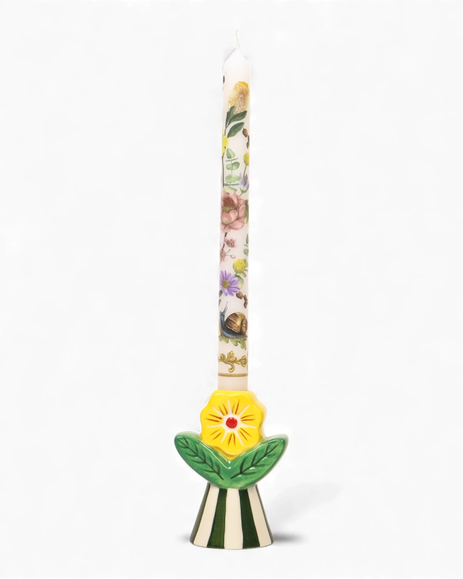 Retro Folk Stoneware Candle Holder - Image 5