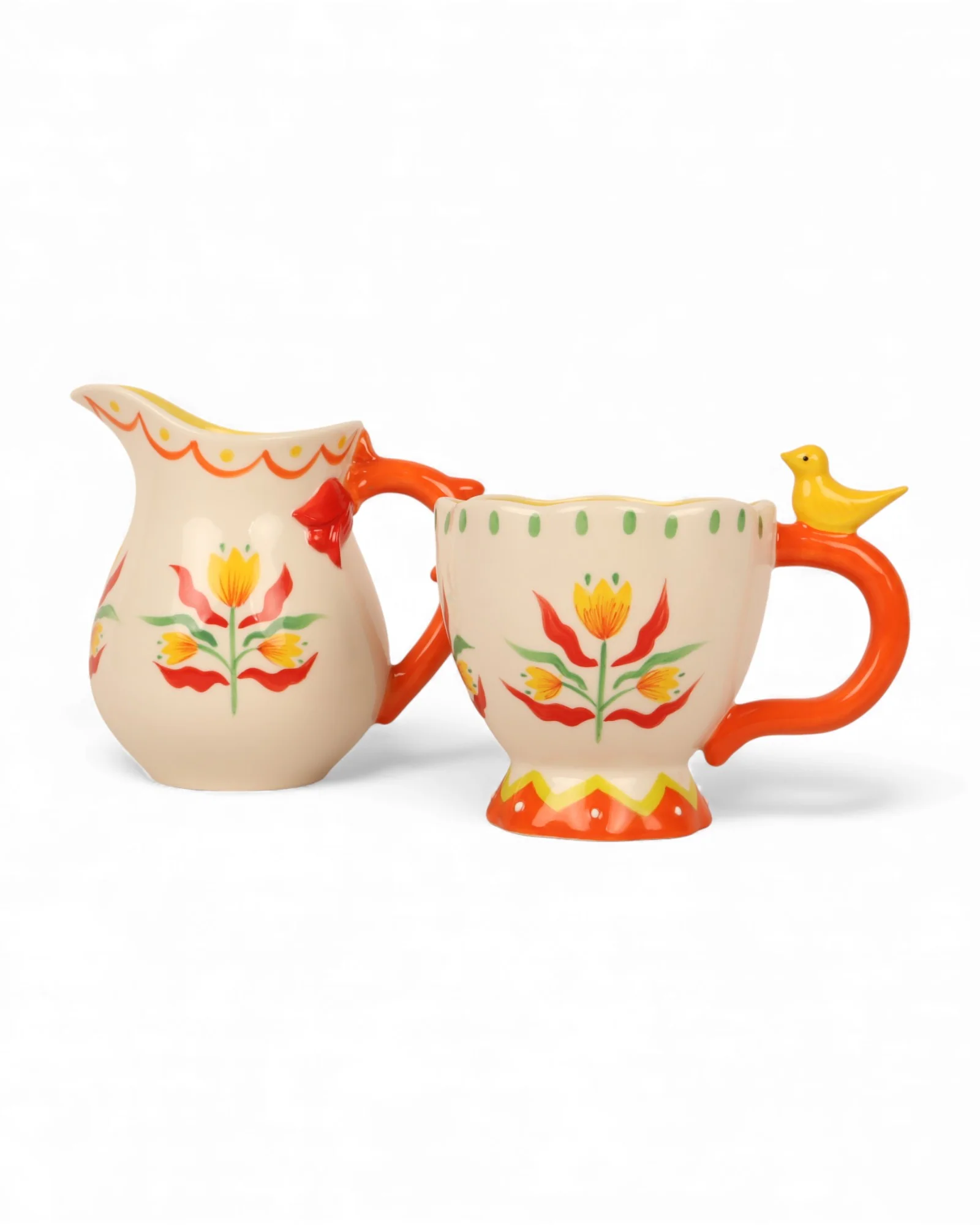 Retro Folk Stoneware Hand Painted Mug - Image 6