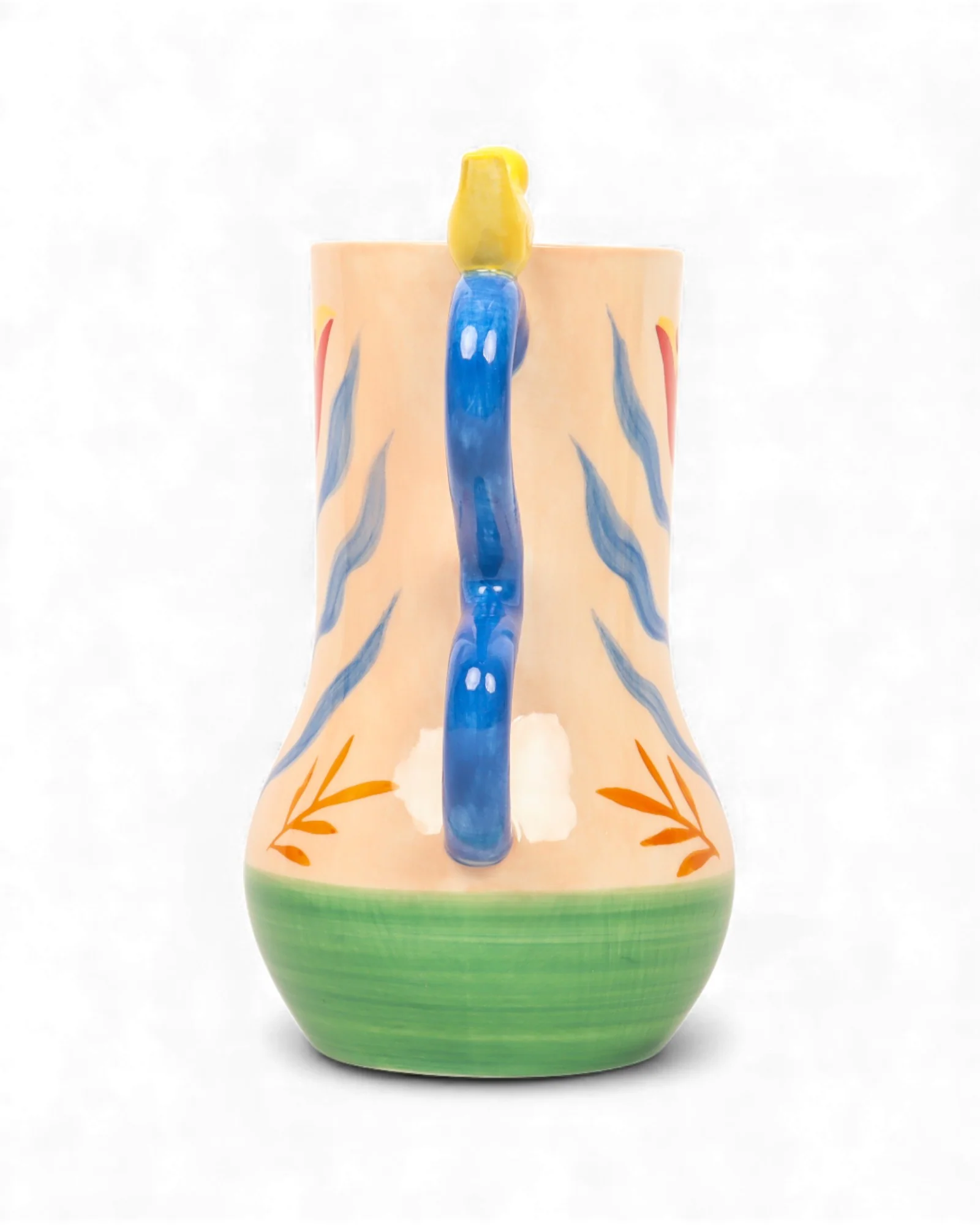 Retro Folk Stoneware Hand Painted Vase - Image 5