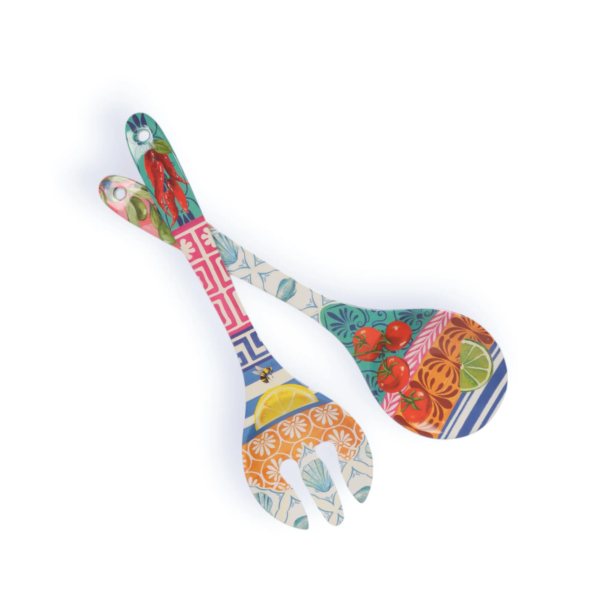 Salad Servers Mediterranean Summer - Image 3