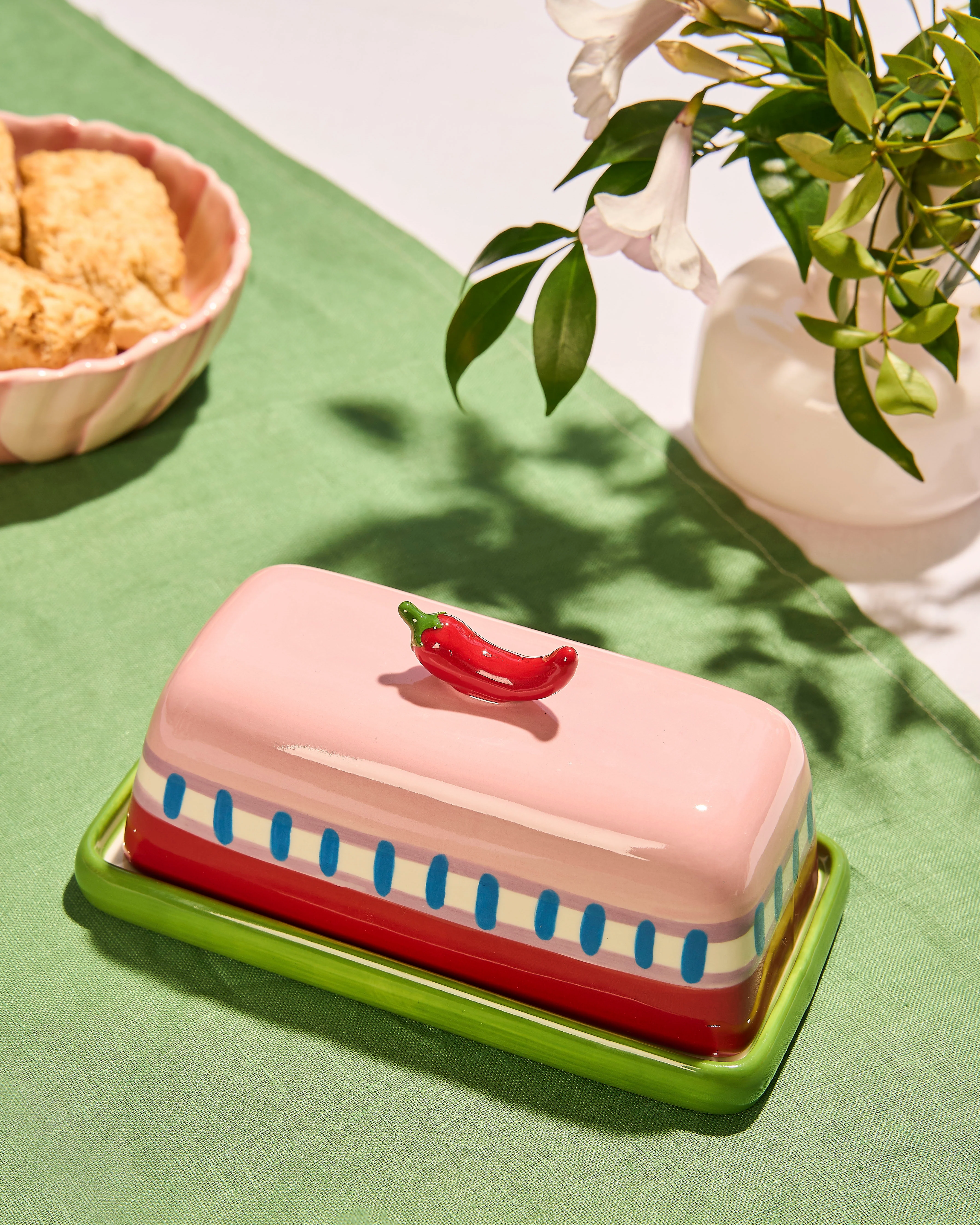 Seaview Stoneware Hot Chilli Butter Dish - Image 2