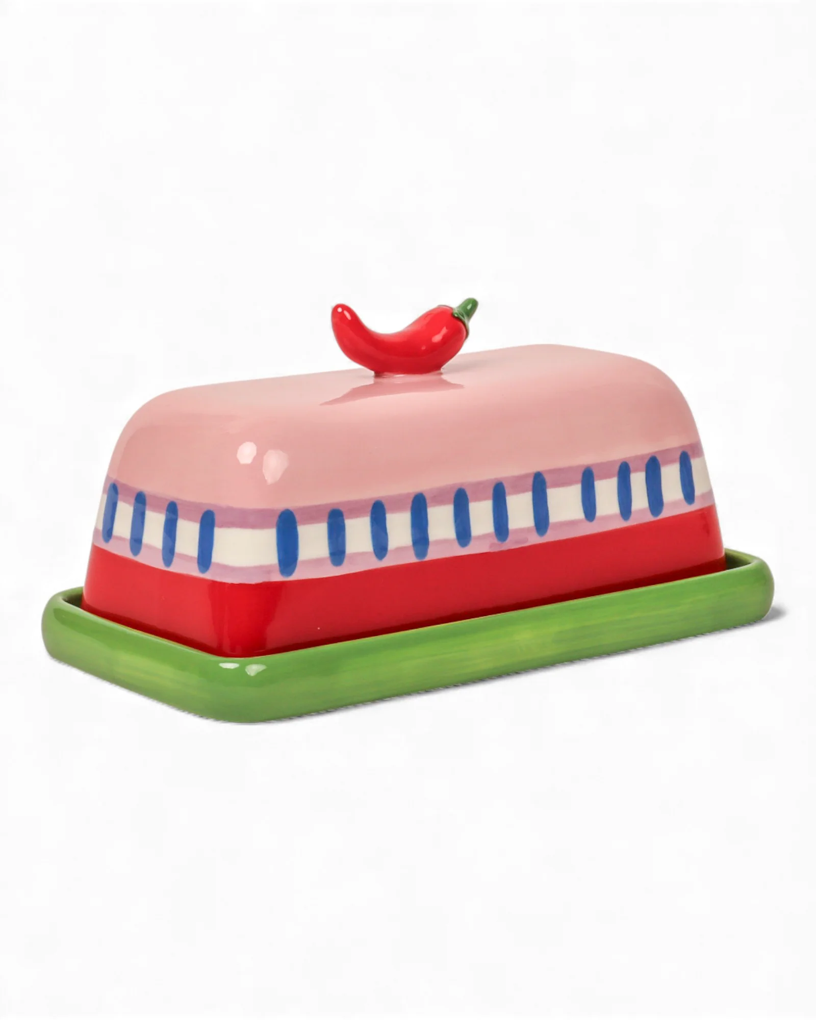 Seaview Stoneware Hot Chilli Butter Dish - Image 3